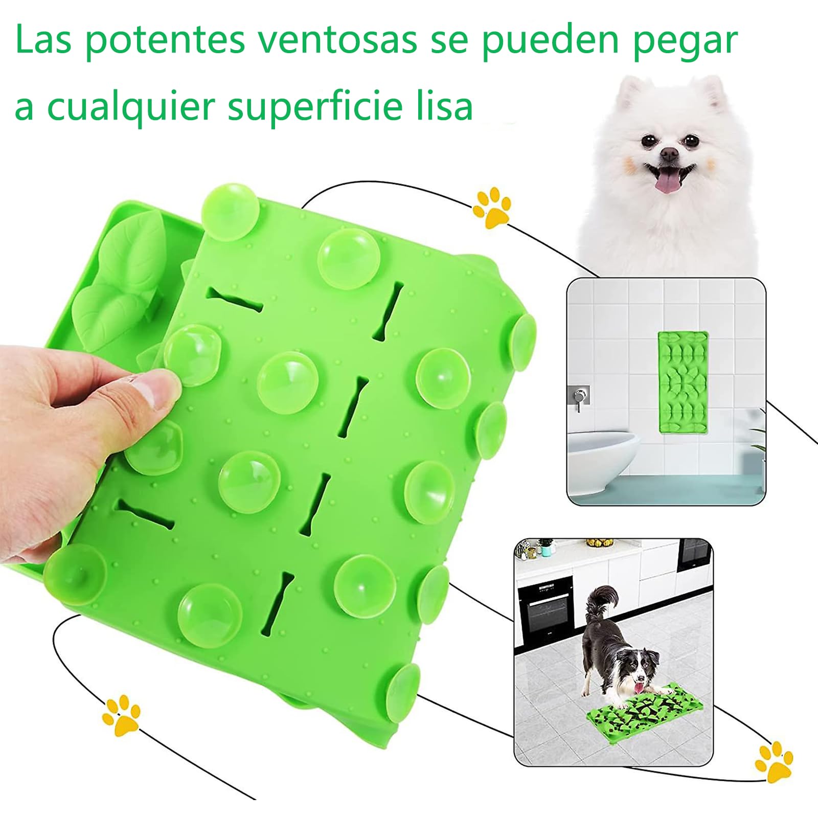 KIWOP Tapete de Silicona para Lamer Perros, Sin BPA, Alfombrilla de Alimentación Lenta para Mascotas con Ventosas, Almohadilla para Lamer, para Aliviar la Reducir el Aburrimiento de Perros y Gatos
