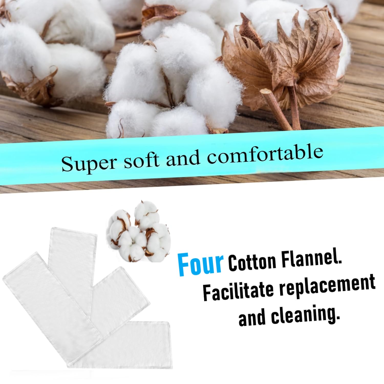 Cogetoro 2Pcs Organic Cotton Triple Layer Flannel for Castor Oil Pack，Reusable Castor Oil Pack for Liver Detox