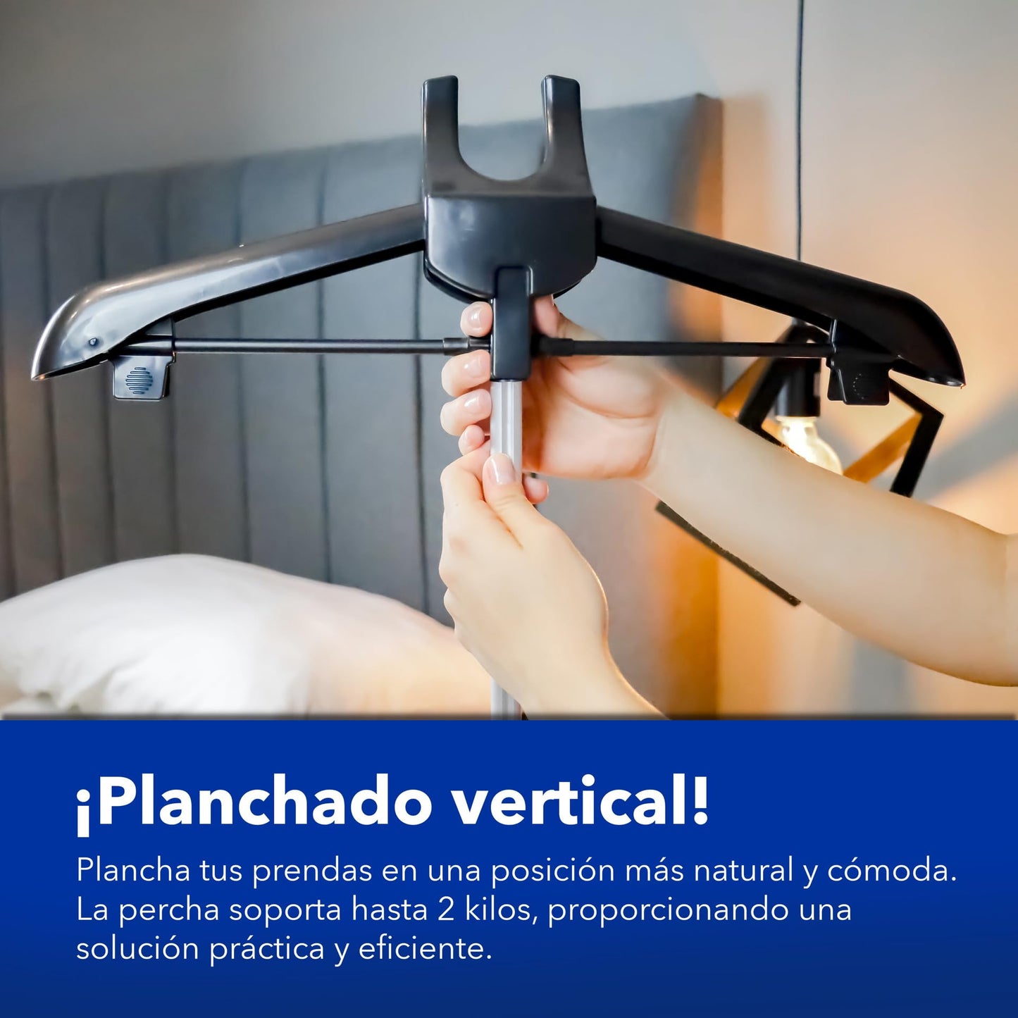 Plancha de Vapor Vertical RCA morada Capacidad 1.3 Litros con Tubo Ajustable y Vapor Continuo