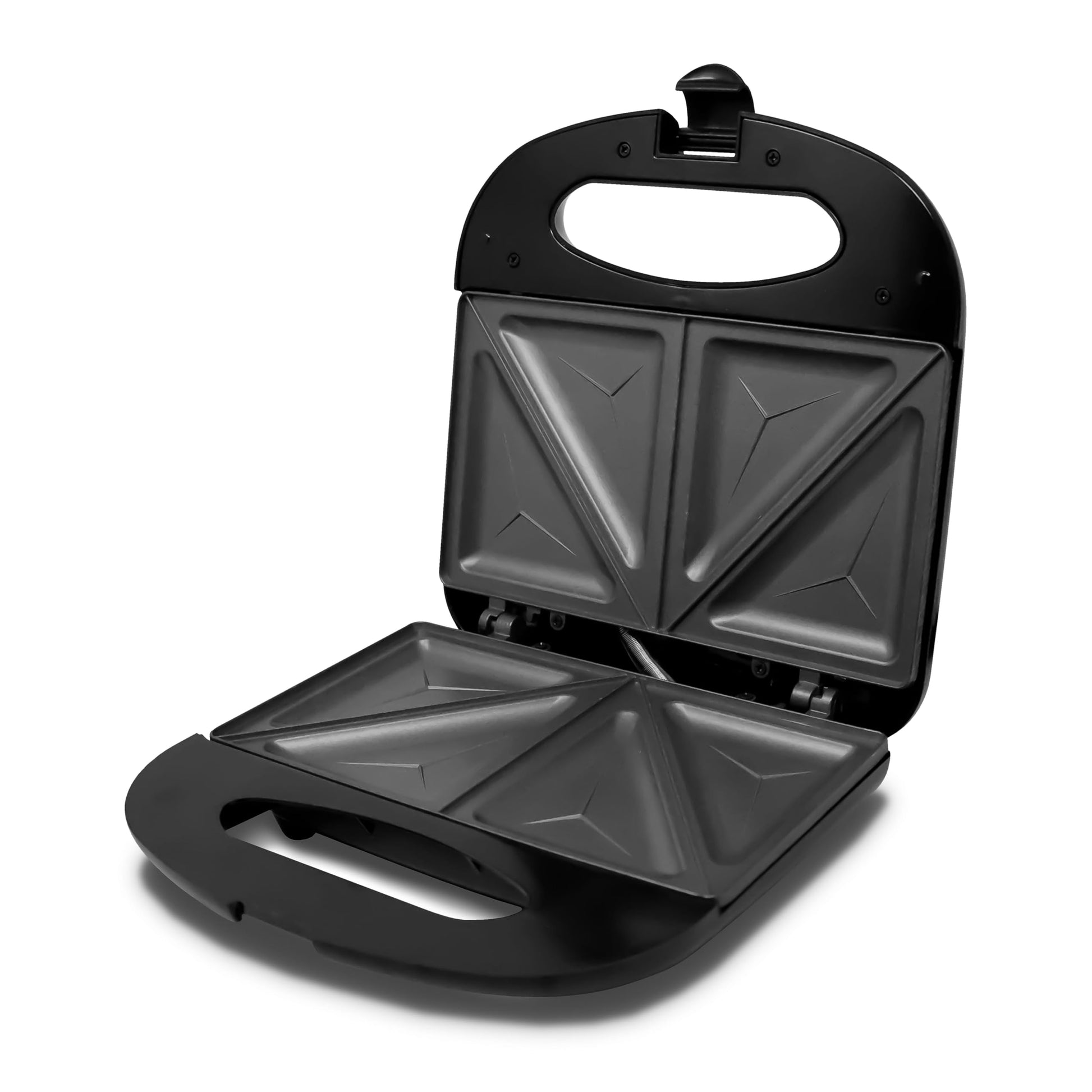RCA Sandwichera Eléctrica RC-SW1, Placa Antiadherente, Doble Rebanada, Temperatura Ajustable, Luces Indicadoras, Seguro Frontal, Diseño Compacto y Acero Inoxidable, Ideal para Sándwiches y Desayunos