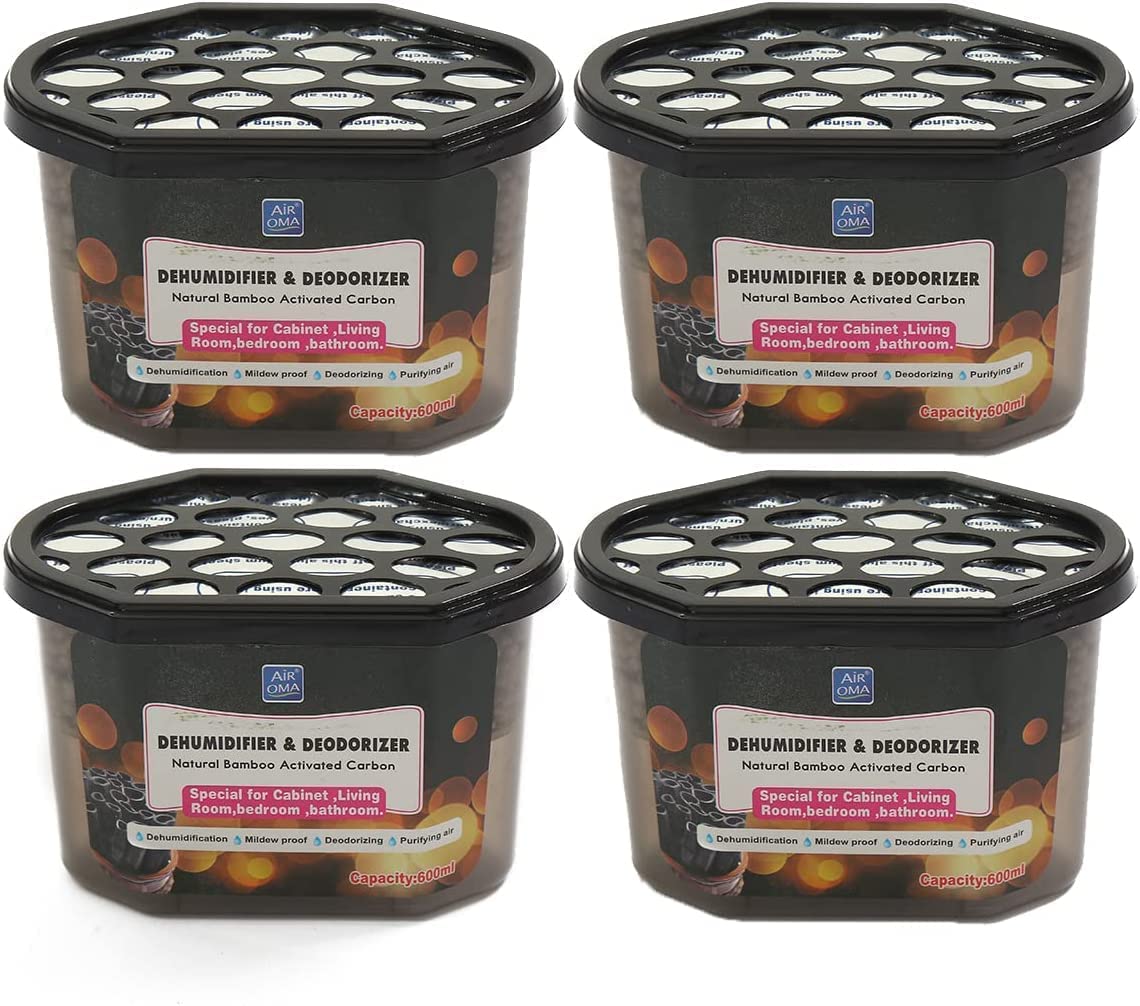 Cajas Absorbentes de Humedad YITIKA Negro Eficiencia Sin Fragancia 4 Unidades