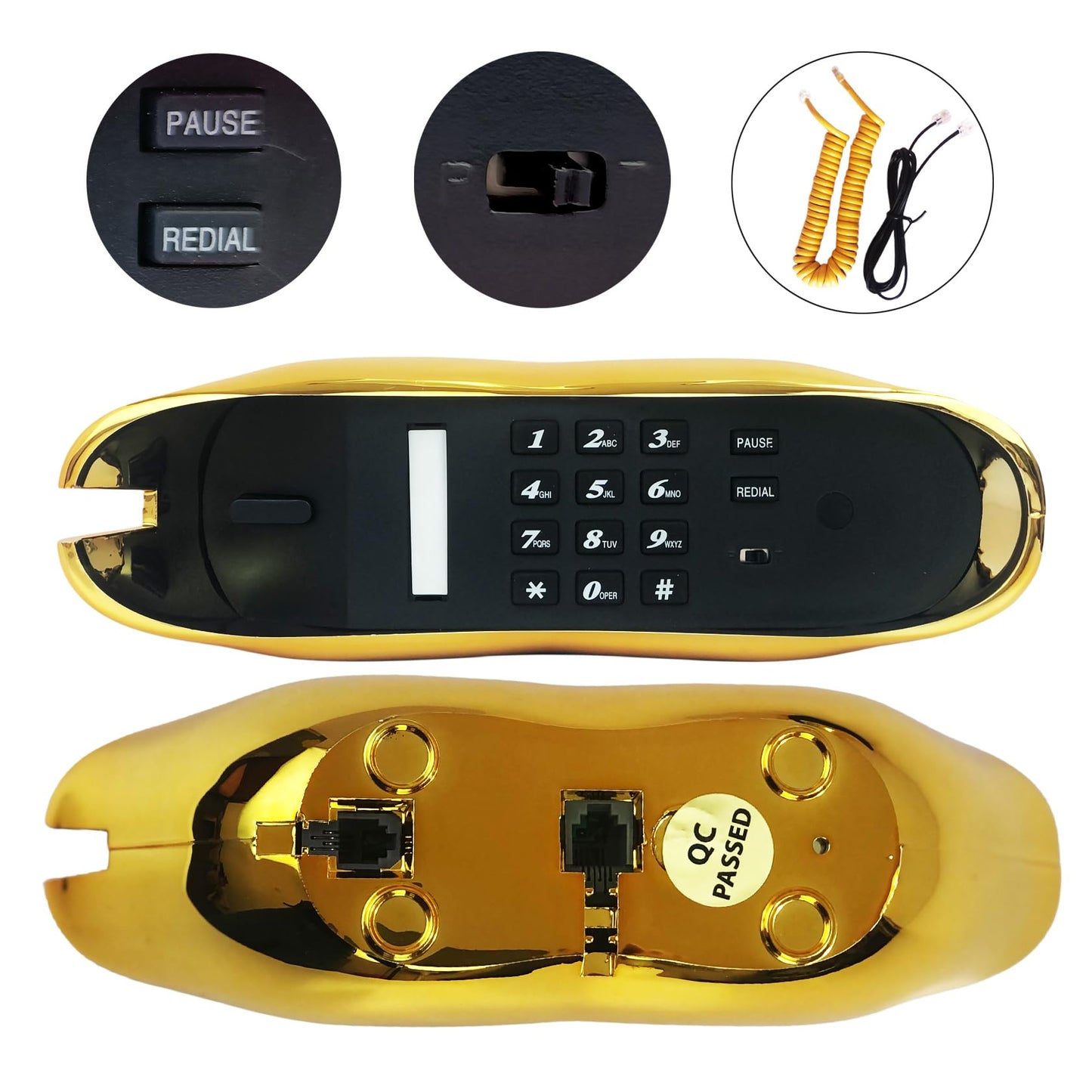 TelPal - Teléfonos fijos con cable para el hogar, divertido regalo de teléfono labial, boca con cable, teléfono fijo real, hogar, oficina, teléfono, decoración de muebles