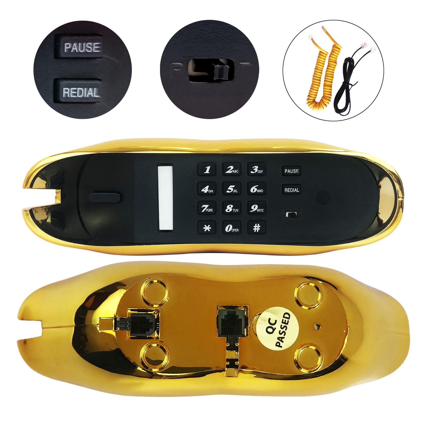 TelPal - Teléfonos fijos con cable para el hogar, divertido regalo de teléfono labial, boca con cable, teléfono fijo real, hogar, oficina, teléfono, decoración de muebles