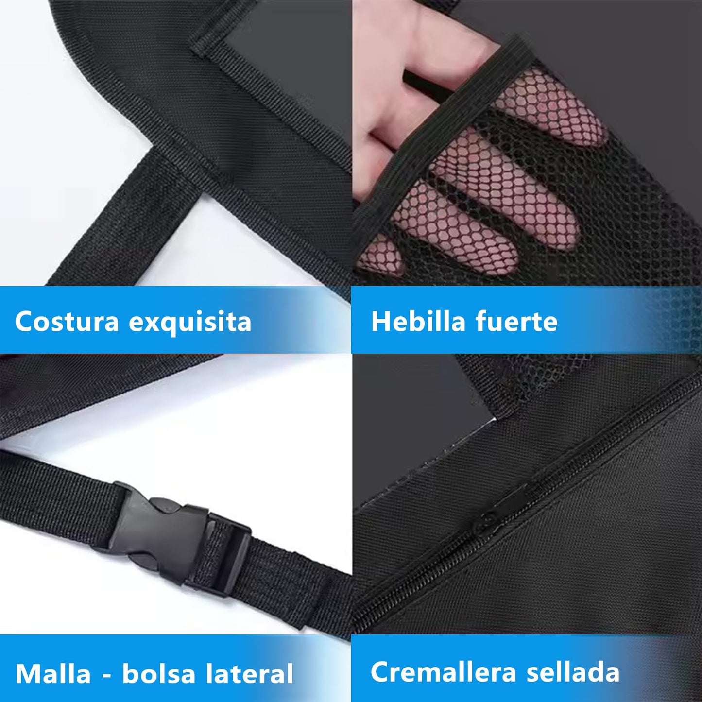 DHZMDS Organizadores Para Asientos De Coches Para Niños Universal, Protector Trasero Del Asiento Con Soporte Transparente Para La Pantalla De La Tableta, Impermeable y Fácil de Limpiar (2 en negro)