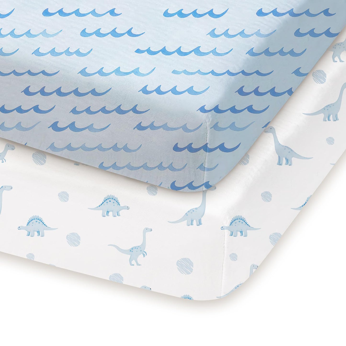 TotChill Pack and Play Sábanas ajustadas, paquete de 2, 38x26 pulgadas, Sábanas Graco Pack n Play para corral y colchón de cuna de viaje, tela jersey de punto ultra suave, bolsillo profundo elástico