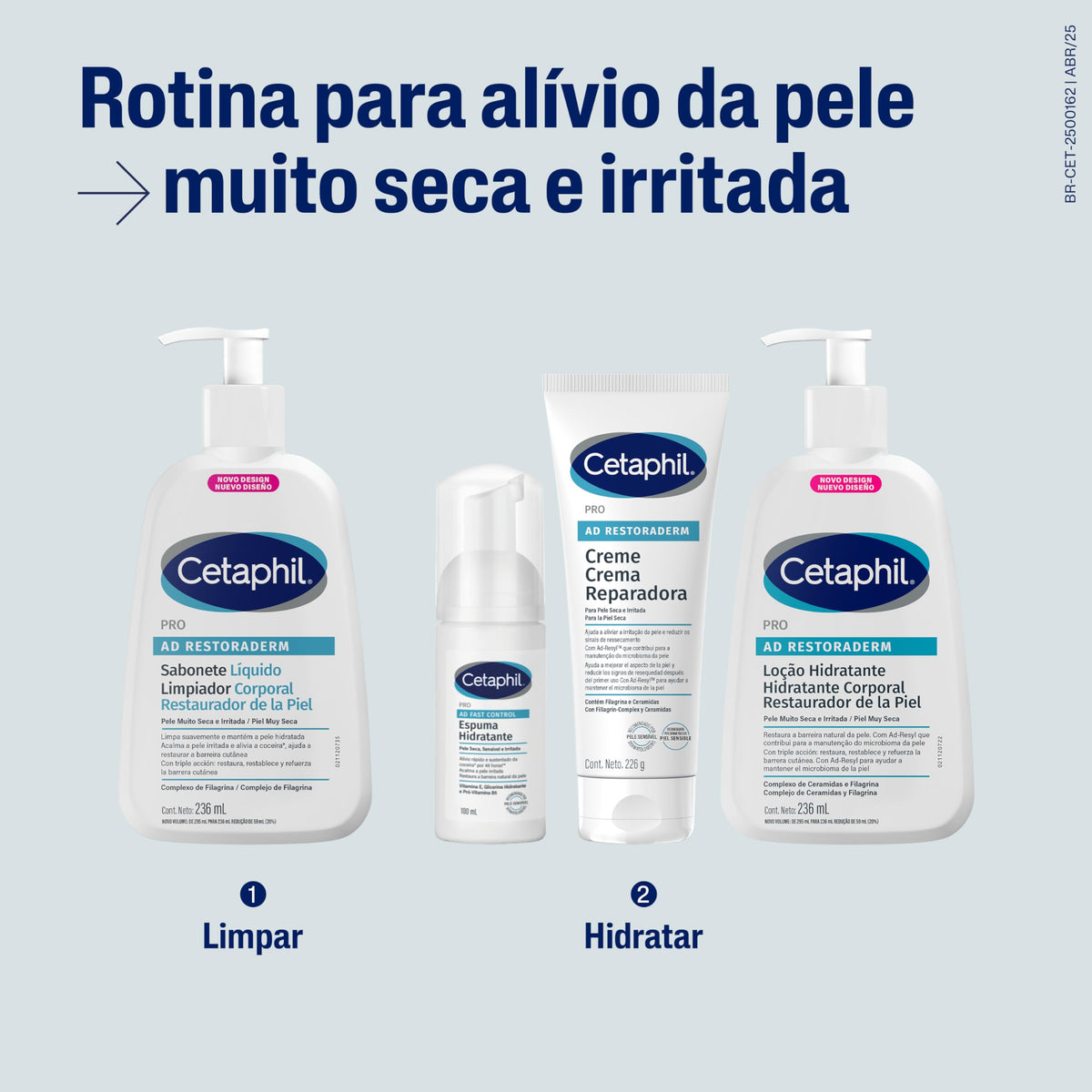 CETAPHIL® Pro AD Restoradeerm jabón corporal 236 ml, para Piel con Tendencia Atópica