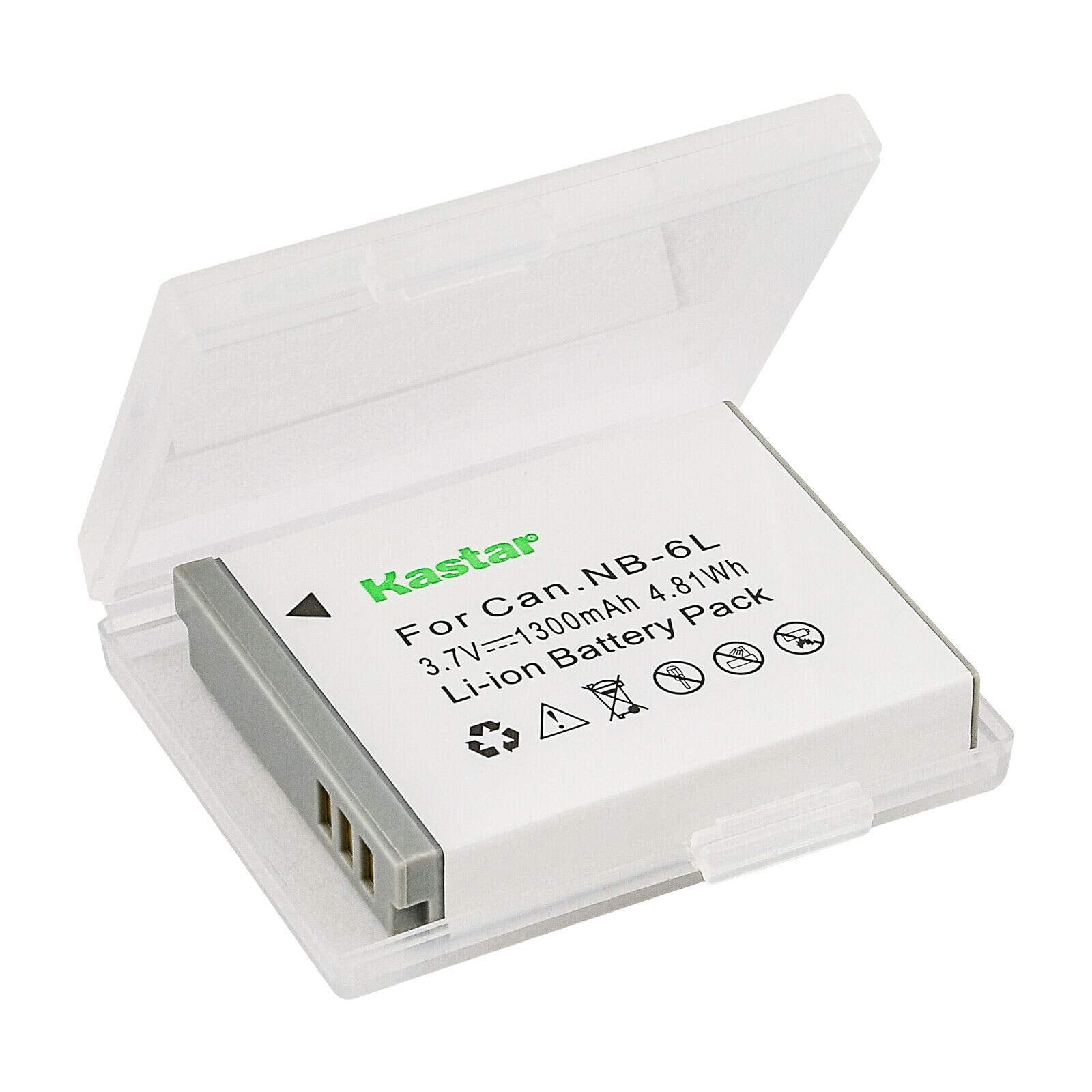 Kastar - Paquete de 1 batería y cargador de pared AC de repuesto para Canon NB-6L, batería NB-6LH, cargador CB-2LY, Canon IXUS 85 is, IXUS 95 is, IXY Digital 25 is, Digital IXUS 200 is, cámara digital