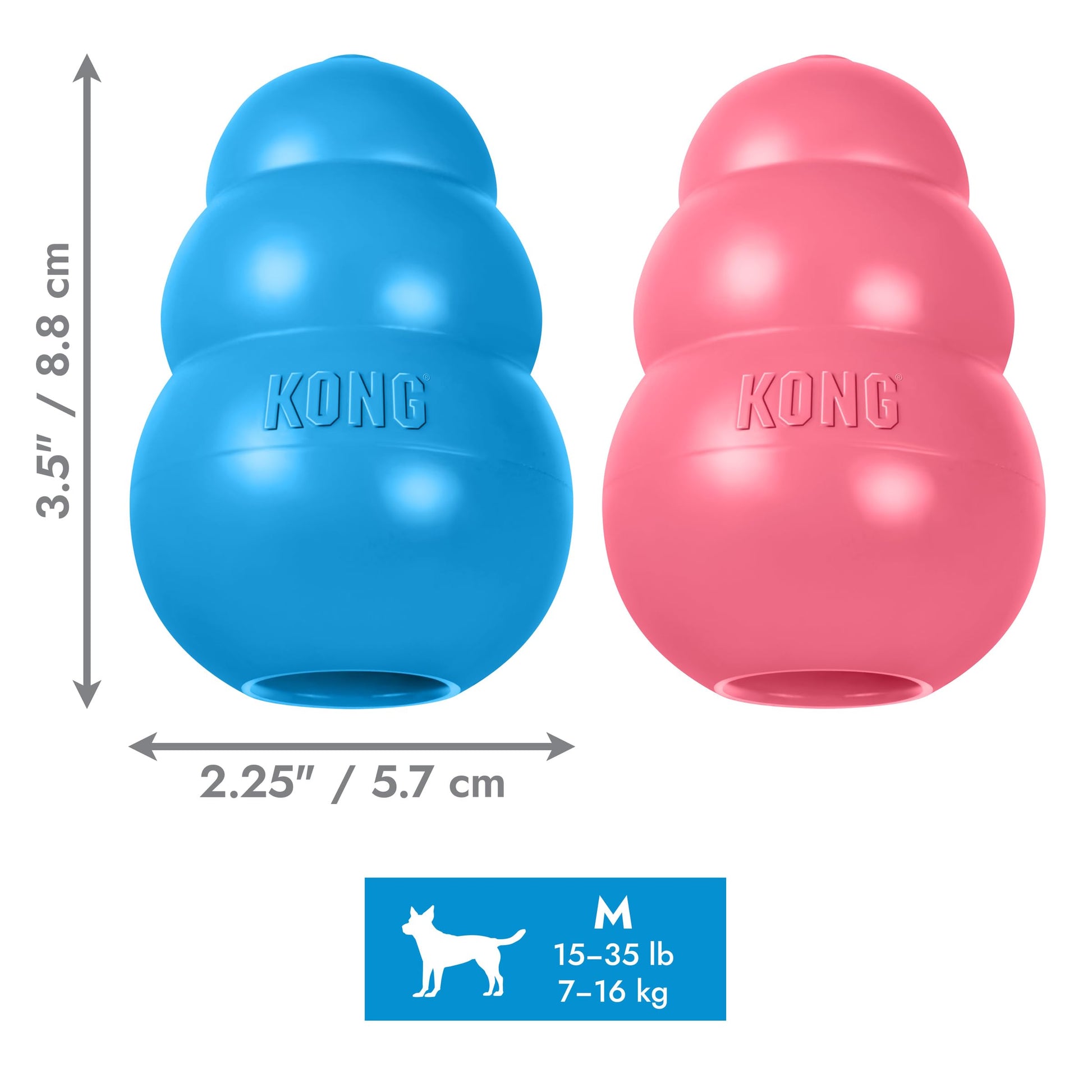 Kong juguete Interactivo clasico para cachorro rosa/azul mediano