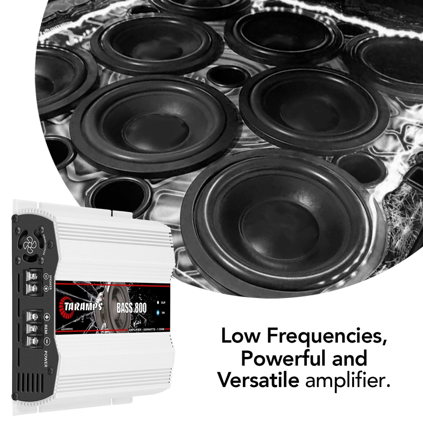 Amplificador de Audio Taramps Bass 800 vatios Rms 1 Canal 1 ohmio para Coche