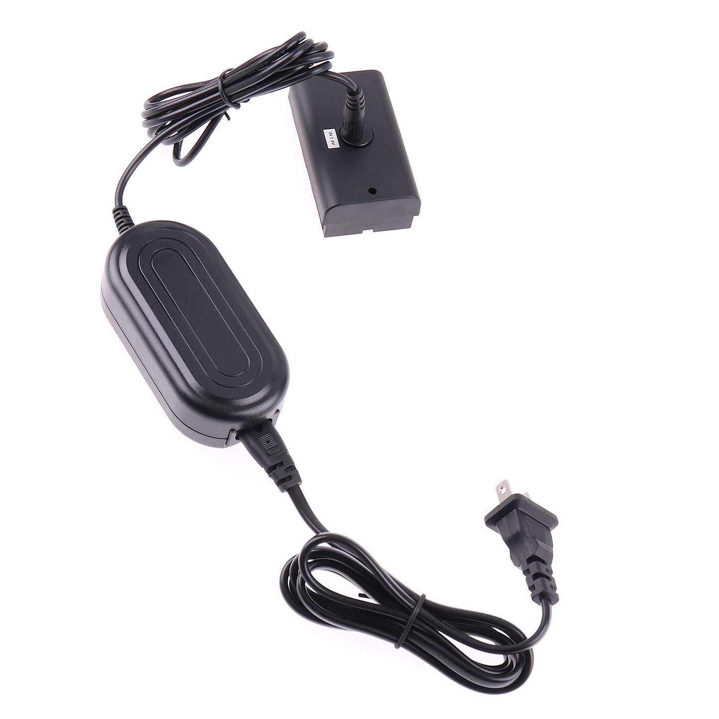 foto4easy Foto4easy Adaptador de corriente alterna con batería simulada NP-F DC upler para Sony NP-F970 NP-F960 NP-F770 NP-F750 NP-F550 para monitor de cámara de luz LED de vídeo, negro
