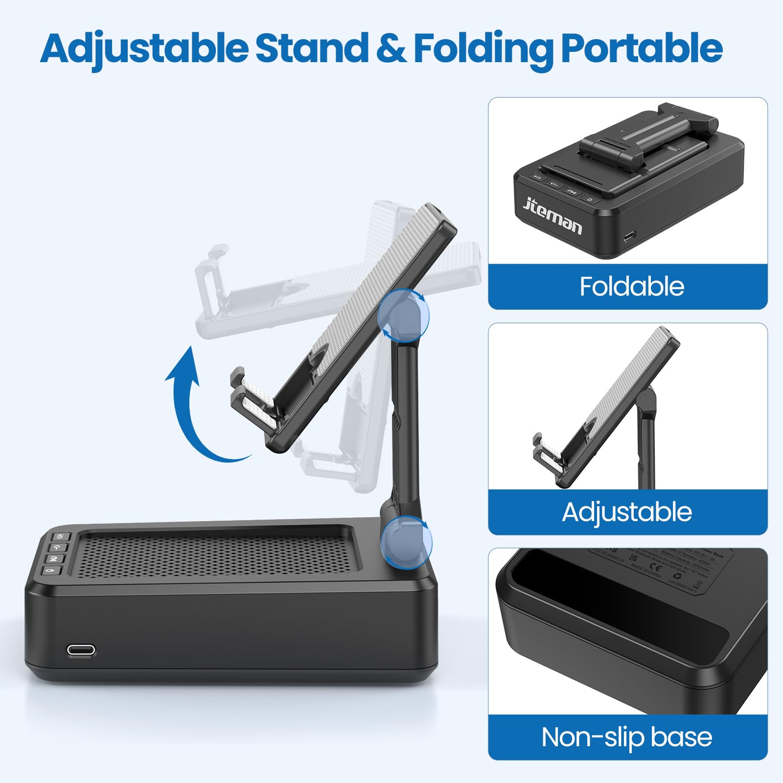 Soporte para teléfono celular con altavoz Bluetooth inalámbrico y base antideslizante HD con sonido envolvente perfecto para el hogar y exteriores con altavoz Bluetooth para escritorio compatible con