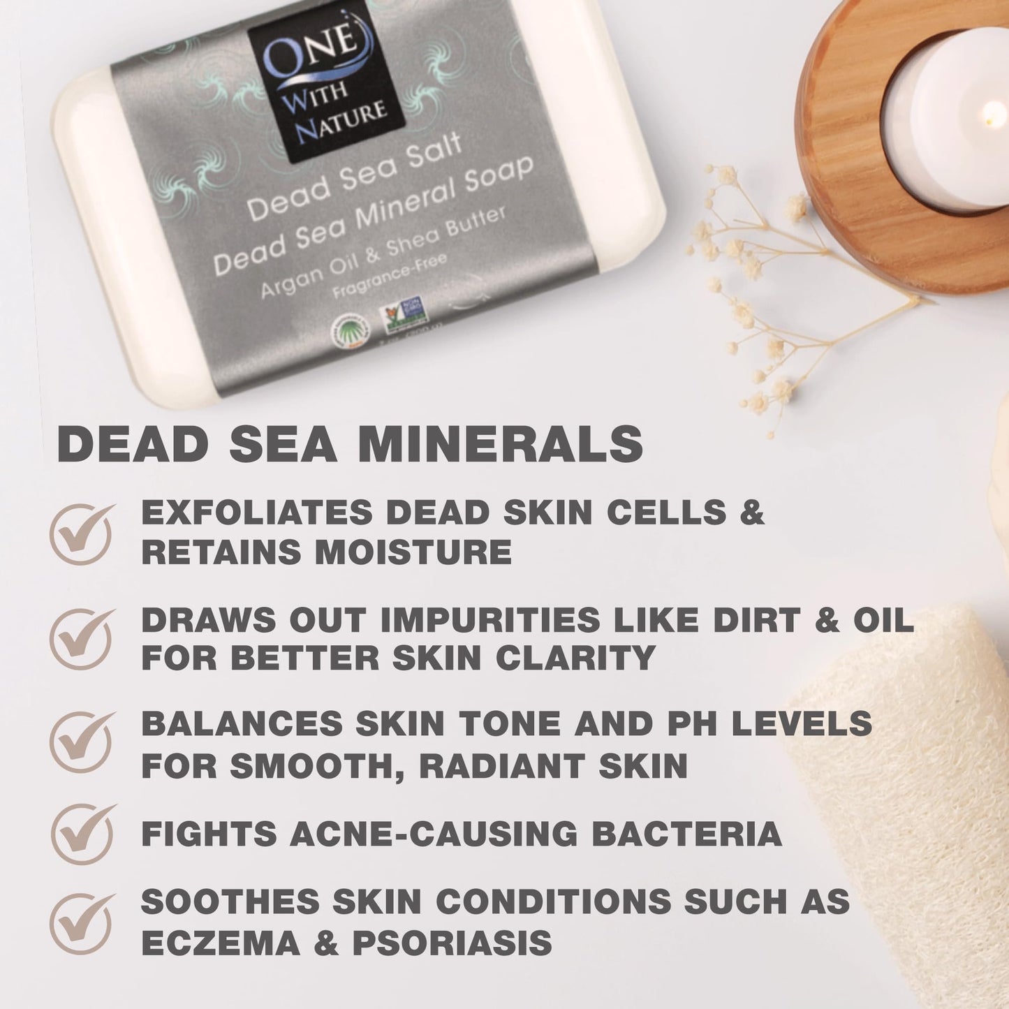 Jabón de sal Dead Sea, 3 unidades, manteca de karité, aceite de argán, magnesio, azufre, minerales. Todos los tipos de piel, problemas de piel. Tratamiento de acné, eccema, psoriasis, terapéutico, natural, sin fragancia, barras de 7 onzas