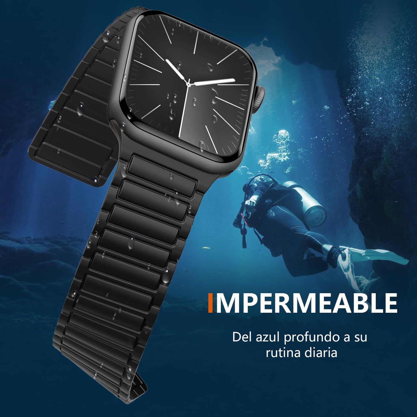 GEAK Correas Magnética de Silicona Compatible con Correa Apple Watch 49mm 45mm 46mm 44mm 42mm 41mm 40mm 38mm, Correas de Bucle Deportivo para iWatch Series 10 9 8 7 6 5 4 3 2 1 SE Ultra 2 Ultra 1