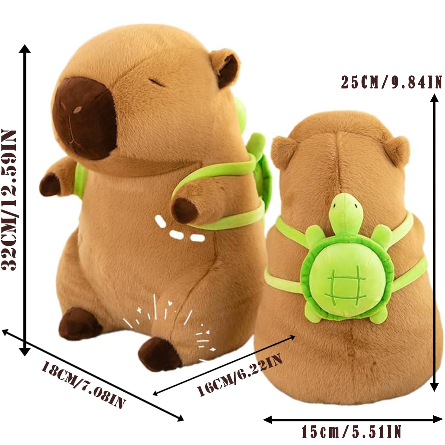 Juguete Peluche ZYJXLY marrón Capibara Lindo para Niños y Niñas