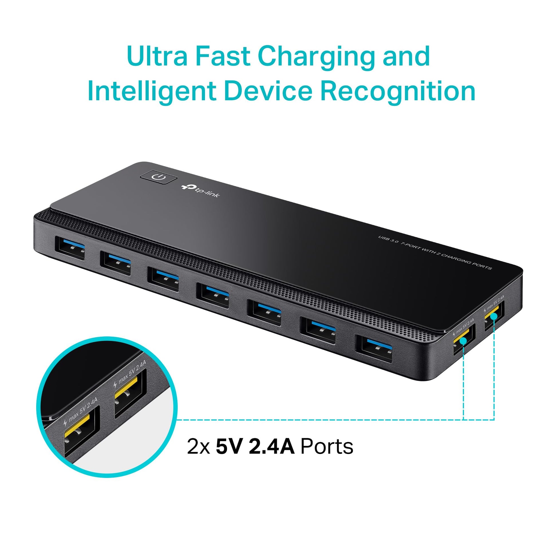TP-Link UH720 Hub de 7 Puertos USB 3.0 con 2 Puertos Cargadores