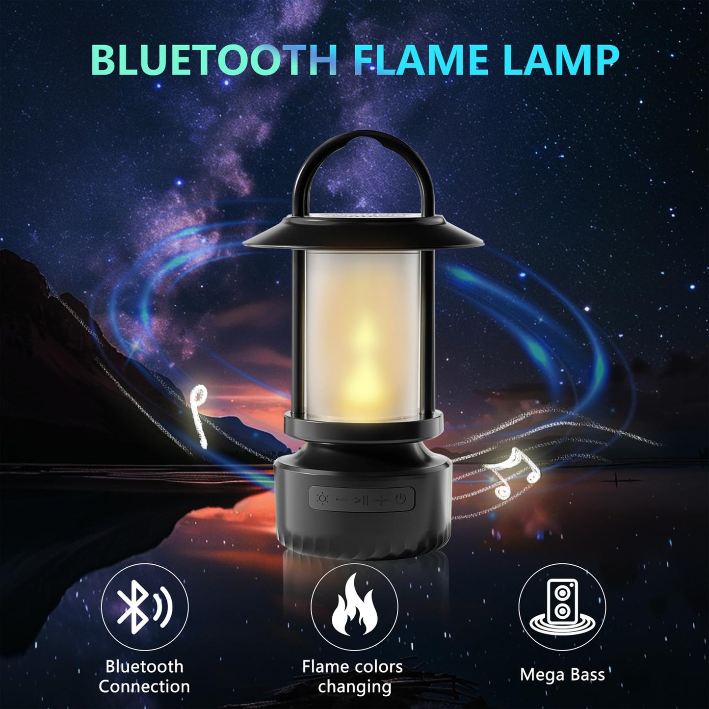 Altavoz Bluetooth al aire última intervensión, linterna de camping, altavoz impermeable para acampar, luz nocturna que se puede utilizar para la decoración de patios, porches, jardines, patios