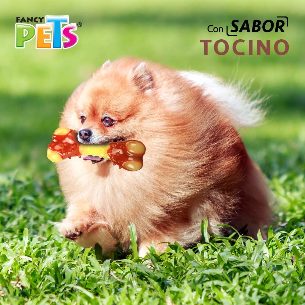Fancy Pets Juguete Dental de Hueso para Perro Sabor Tocino Tamaño Chico