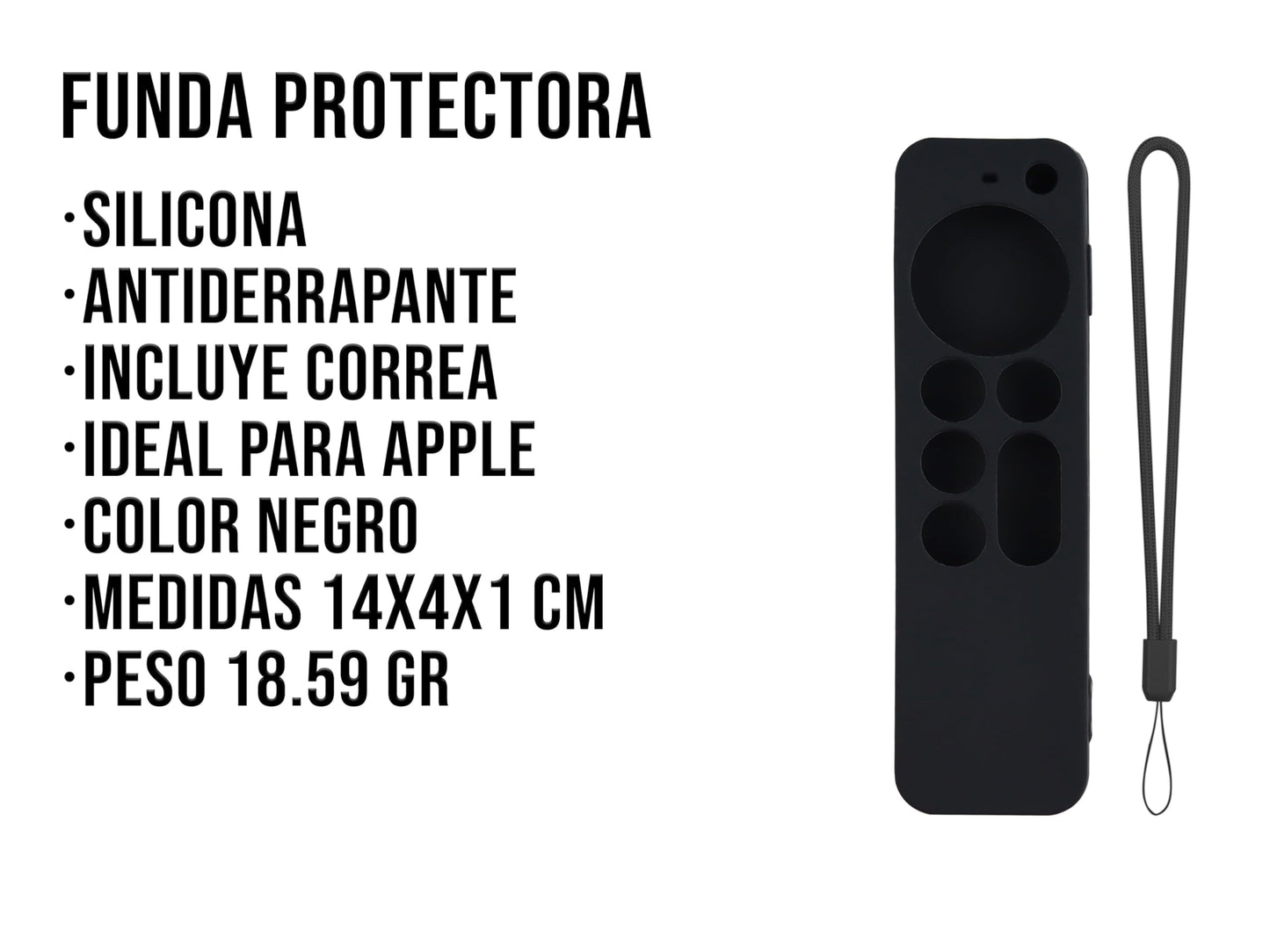 CONTROL EXPERT Funda para Control Compatible con Apple TV 4k 2 Generación Silicon Case Protector (Negro)