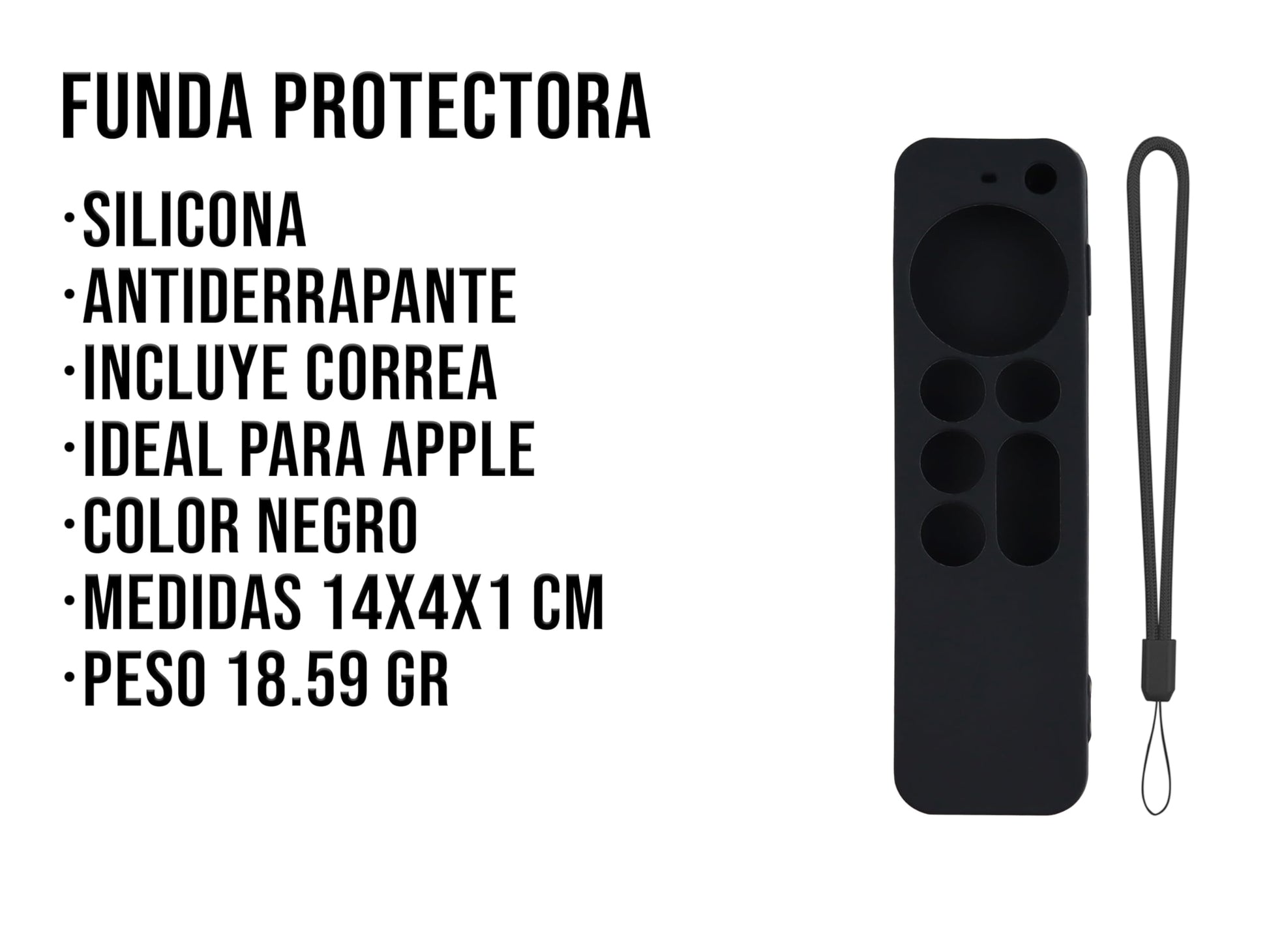 CONTROL EXPERT Funda para Control Compatible con Apple TV 4k 2 Generación Silicon Case Protector (Negro)