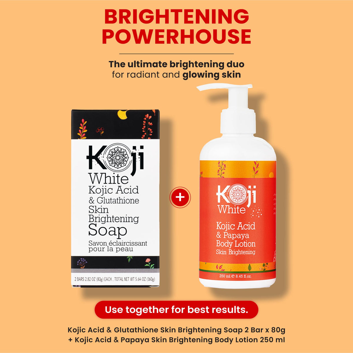 Kojic Acid & Glutathione Skin Lightening Soap (2.82 oz/2 Bars) - Brightening & Bleaching Skin Tone Formula " Reduce Acne Scars, Wrinkles Elimination, Removal Acne Scars, Dark Spots And Freckles