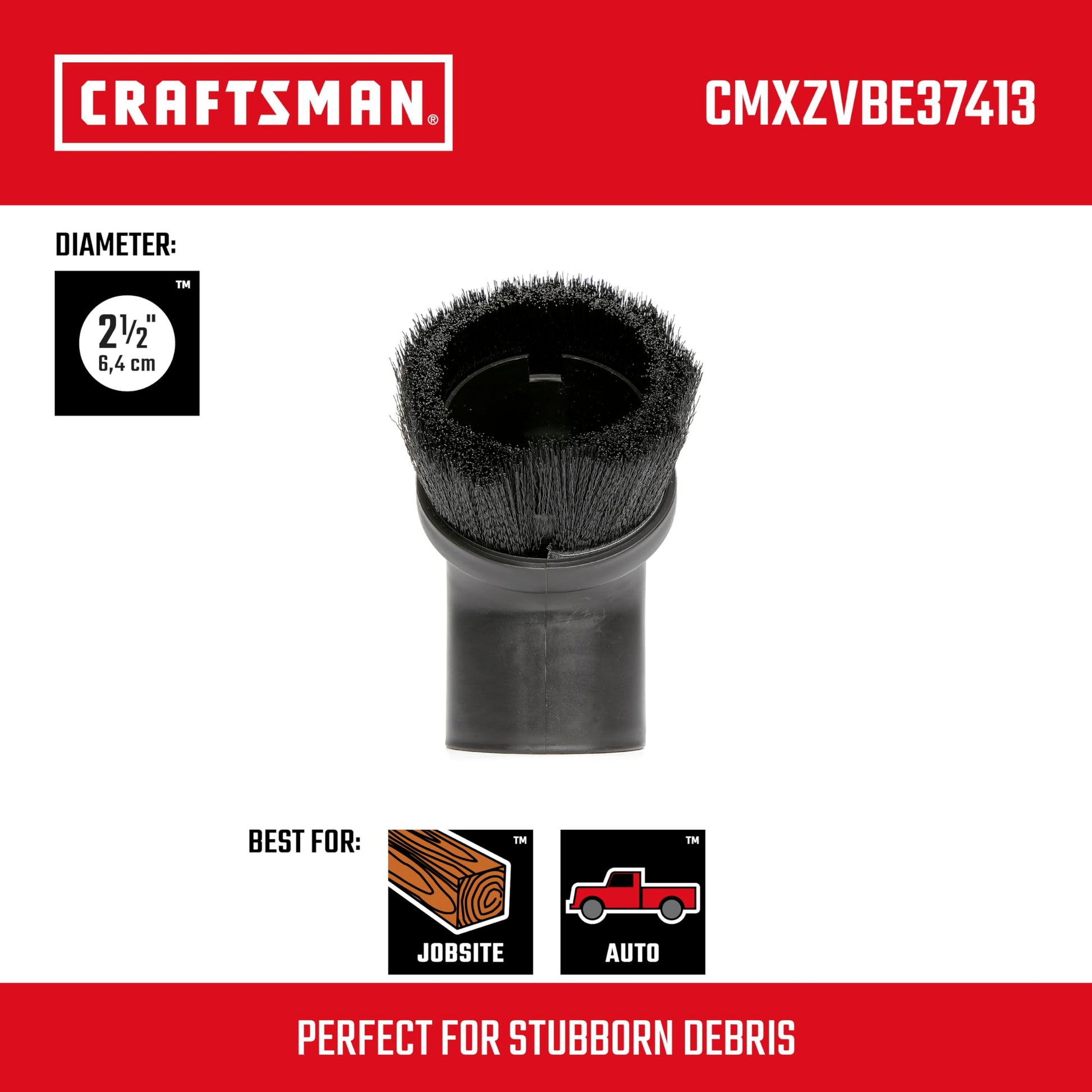 CRAFTSMAN CMXZVBE37413 2-1/2 Pulgadas. Cepillo para Polvo de Polvo para aspiradora húmeda/Seca para aspiradoras de Tienda