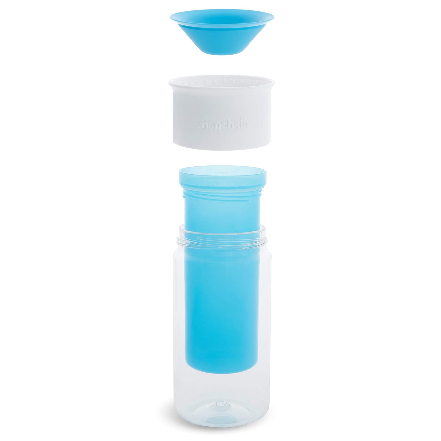 Munchkin Miracle 360 Taza con aislamiento térmico, incluye pegatinas para personalizar la taza, 10 oz, azul