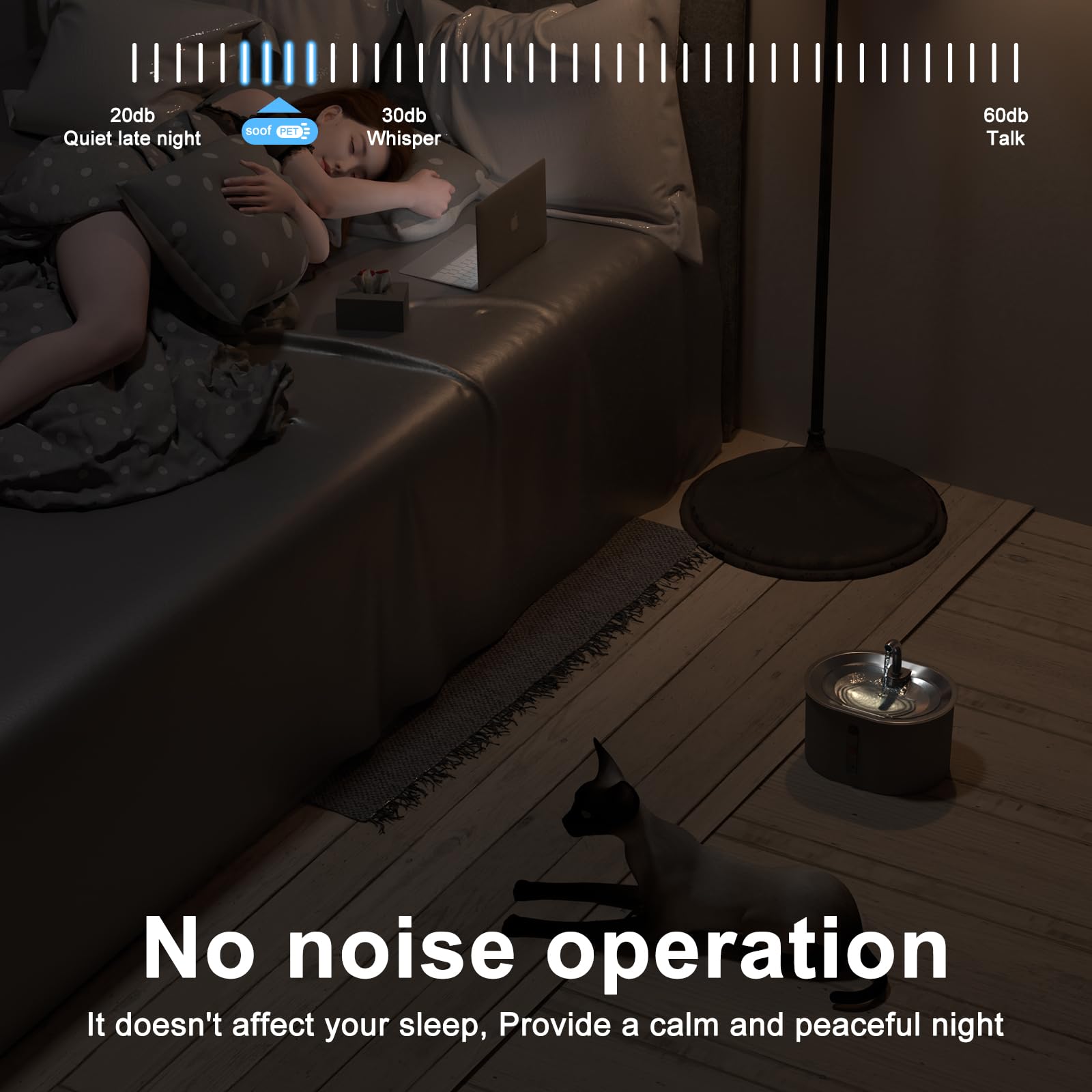 Fuente de Agua para Mascotas Joric Acero Inoxidable Dispensador Automático 2.5 l Super Silencioso para Gatos