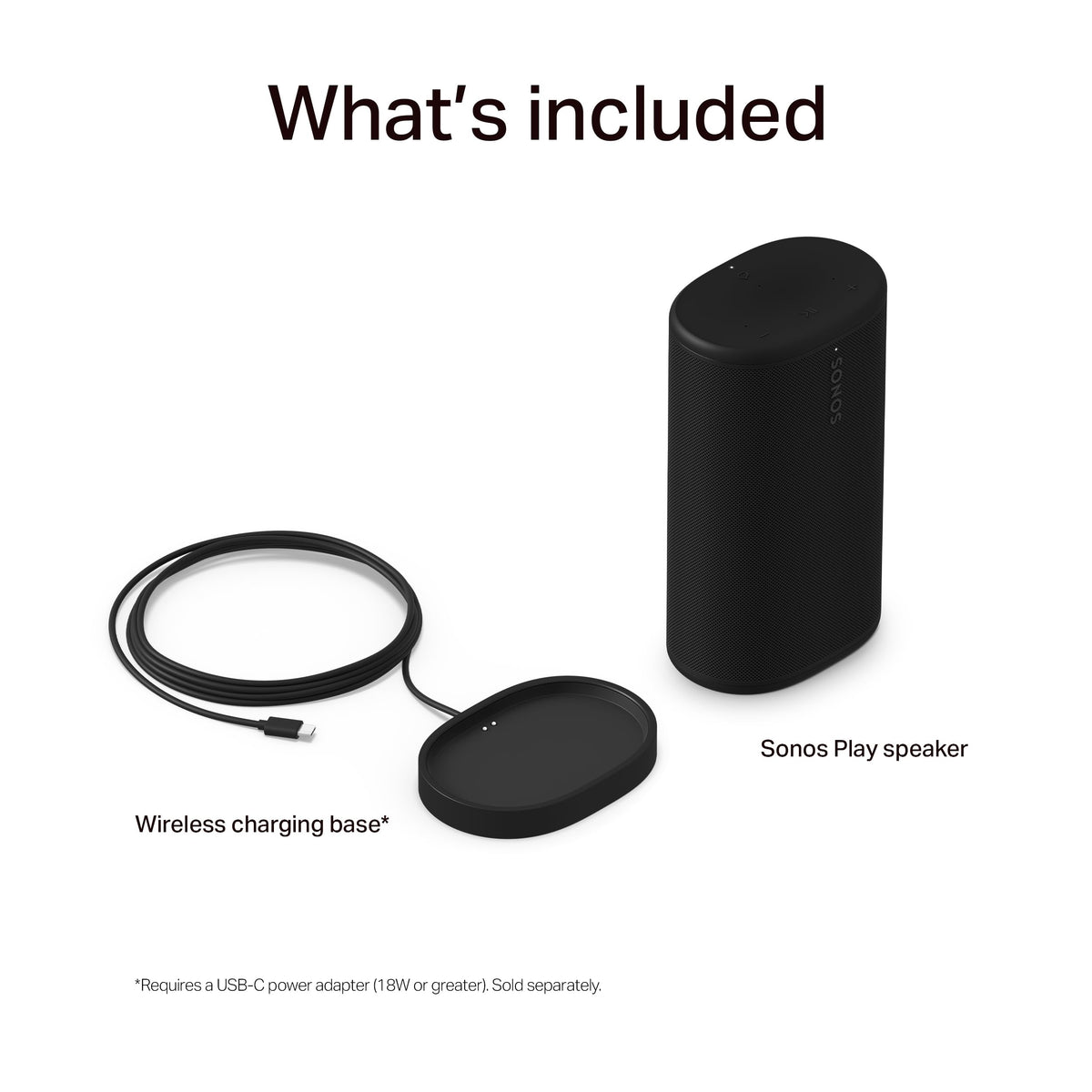 Bocina Portátil Sonos Negro Sonido Estéreo Bluetooth WiFi 24 Horas Compatible con Alexa