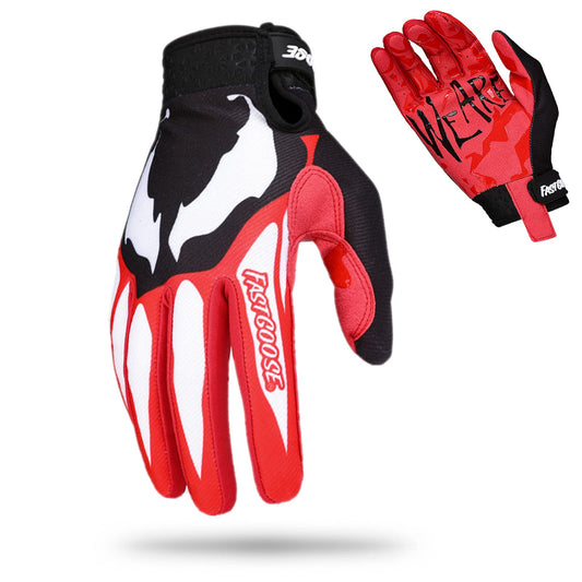 FASTGOOSE - Guantes de Motocross para Moto, ATV MX MTB, Todoterreno, Carreras Deportivas, Ciclismo (Rojo/Negro, Mediano)