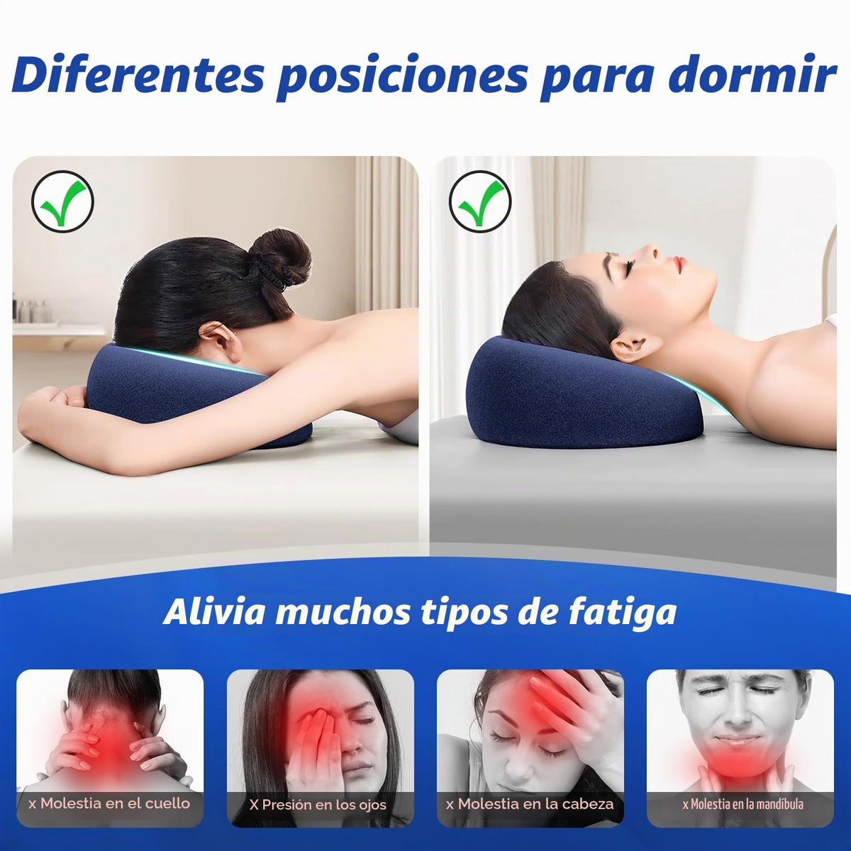 Almohadas Faciales Xiaomubiao Azul para Mesa de Masaje y Cirugía