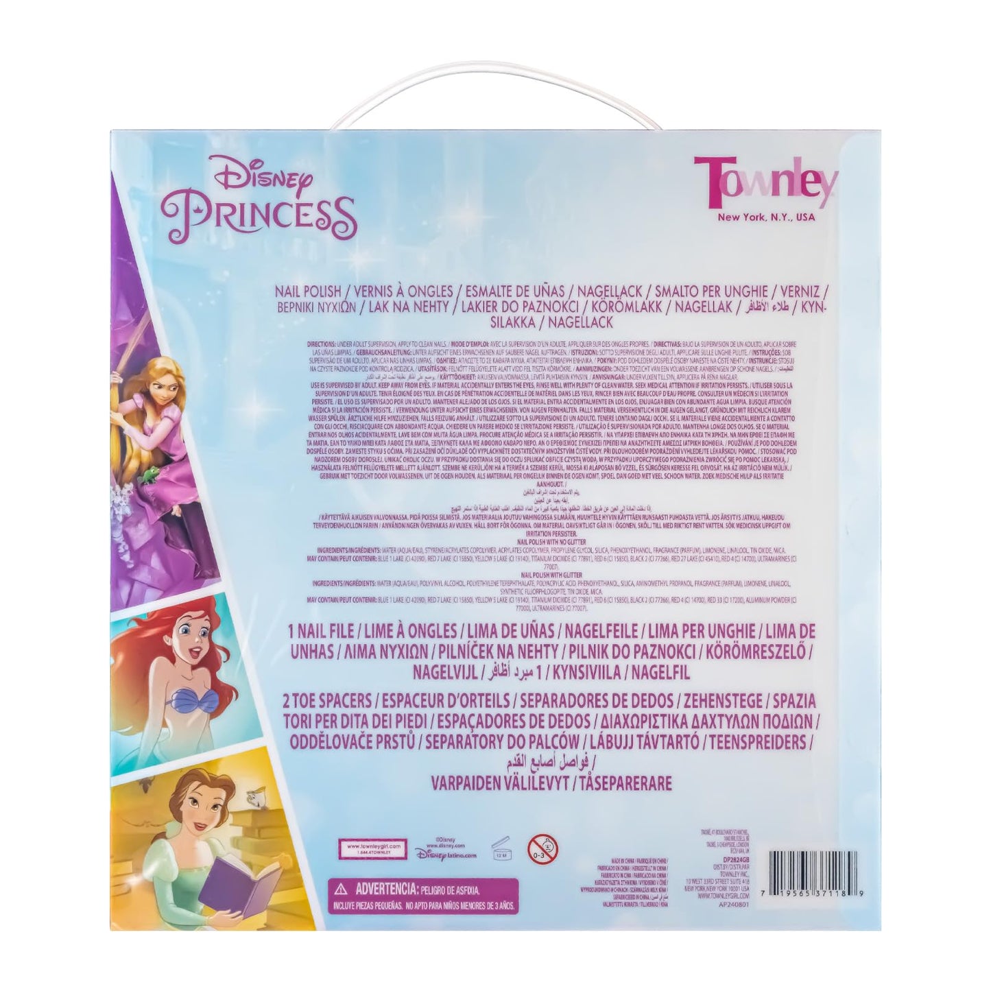 Disney Princess Esmalte al Agua 15 pzas Fácil de Quitar para Niñas