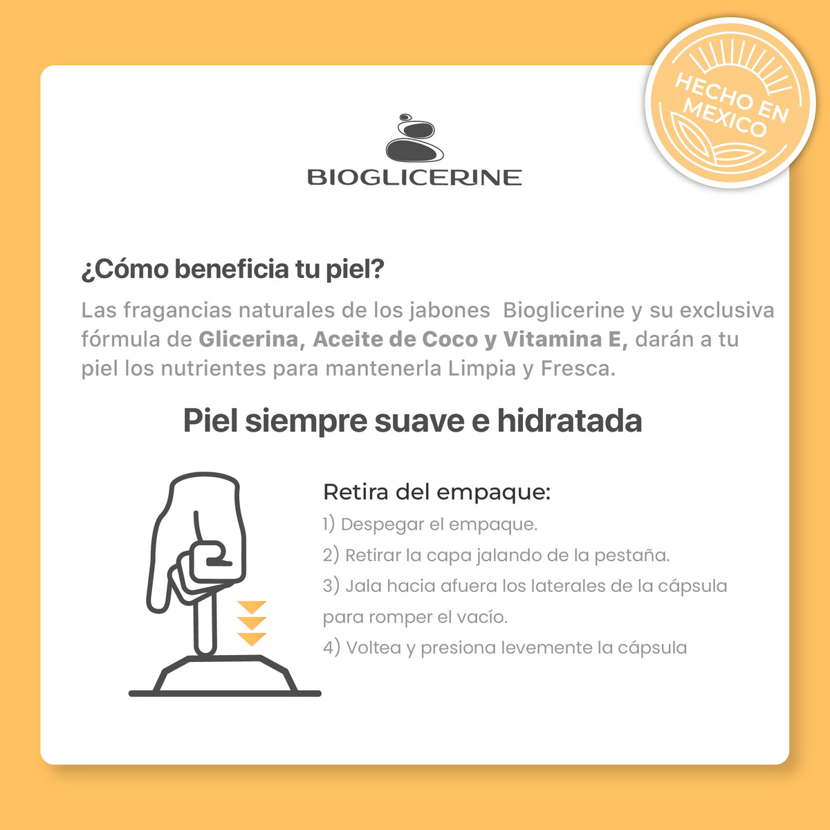 BIOGLICERINE Set de Jabones de Glicerina con Vitamina E | 4 Pack | Hidratantes y Humectantes | Ideal para Todo Tipo de Piel | Aromas Únicos | 235 gr C/U