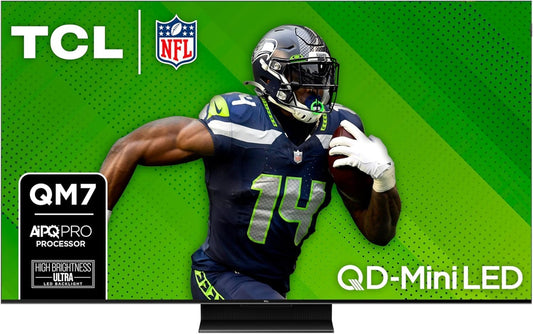 Televisor QLED 4K TCL 65 Pulgadas Negro con Dolby Vision y Atmos HDR 240 Hz Smart TV Google TV Control por Voz