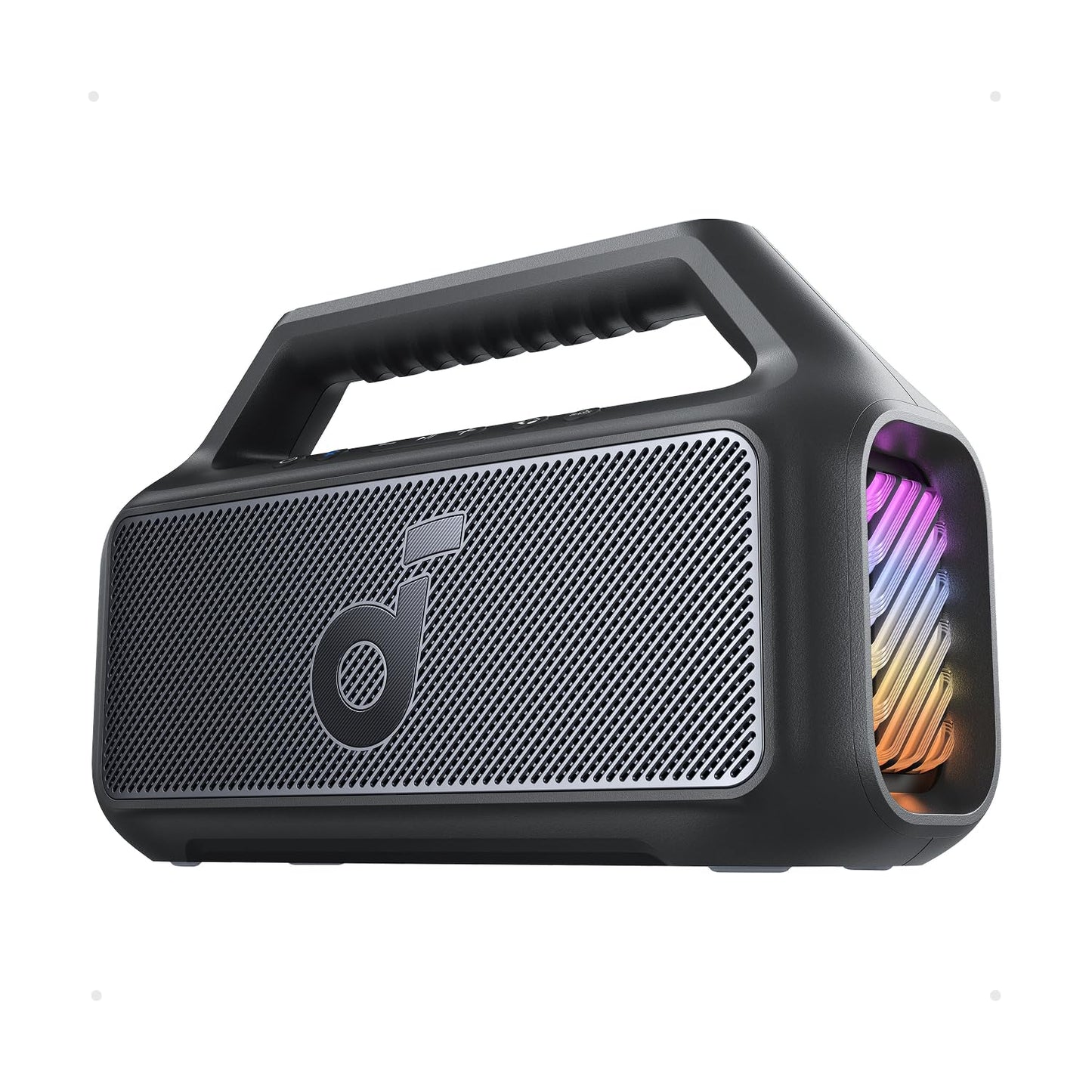 Soundcore Boom 2 - Altavoz para exteriores, 80 W, subwoofer, BassUp 2.0, tiempo de reproducción de 24 horas, IPX7 impermeable, flotable, luces RGB, USB-C, ecualizador personalizado, Bluetooth 5.3,