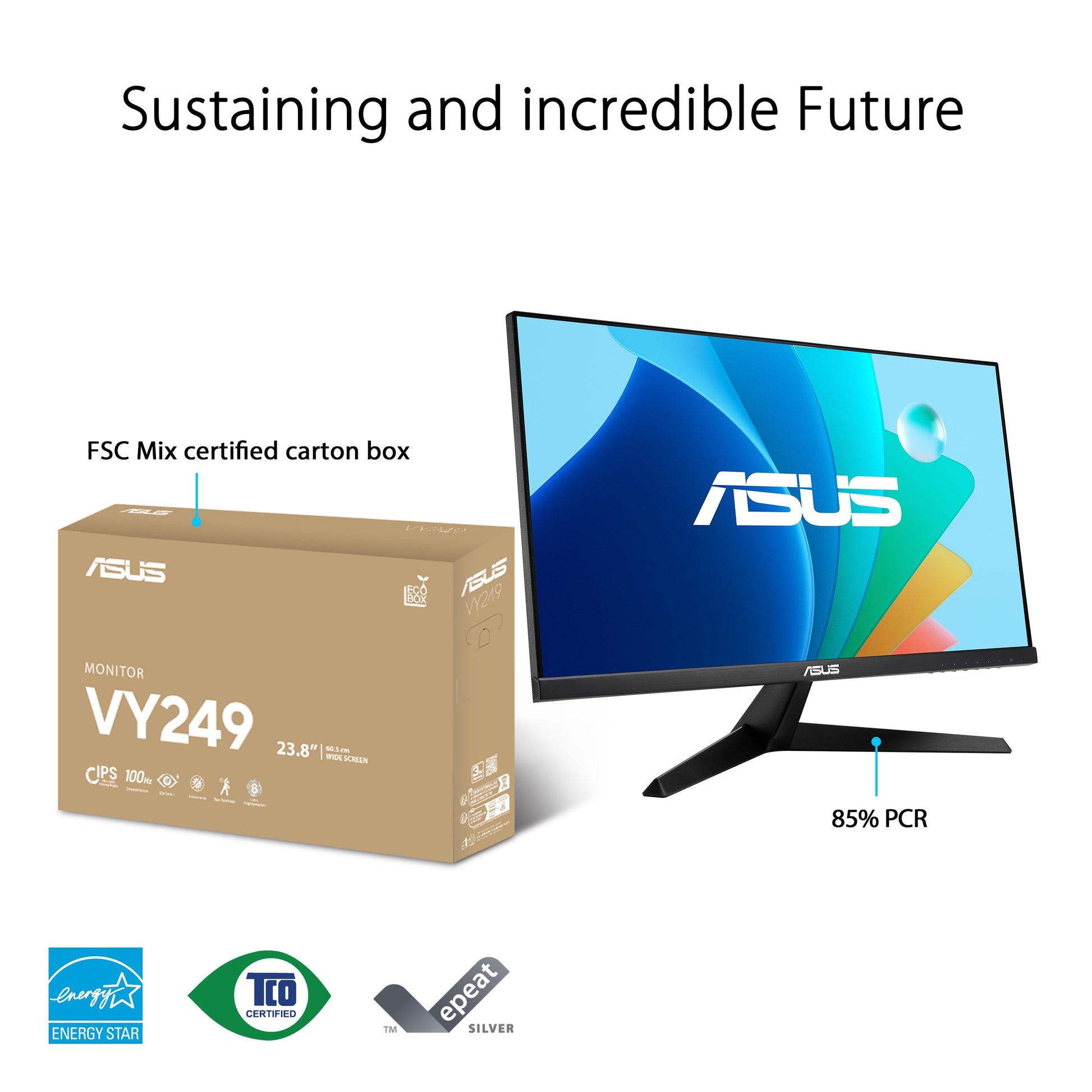 ASUS Monitor VY249HF 23.8 Pulgadas, Full HD, IPS, 100 Hz, 1x HDMI, Color Negro