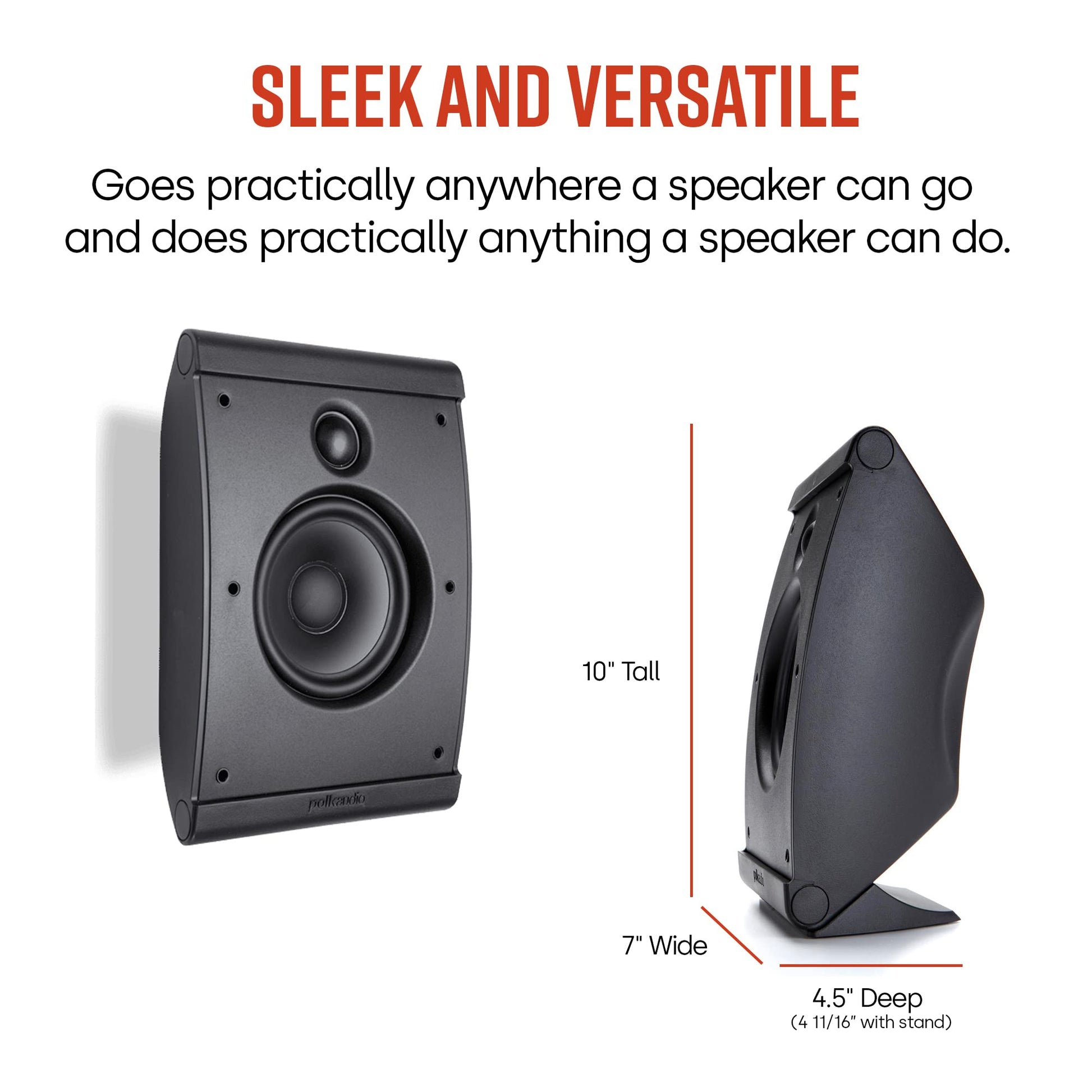 Polk Audio OWM3 ON-WALL altavoz (Negro), Negro