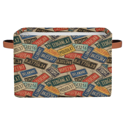 AUUXVA Seulife - Cesta de almacenamiento plegable para matrícula de coche, tamaño grande, plegable, organizador de almacenamiento de juguetes, cajas de almacenamiento con asas, para cuarto de baño, guardería, armario, 1 paquete