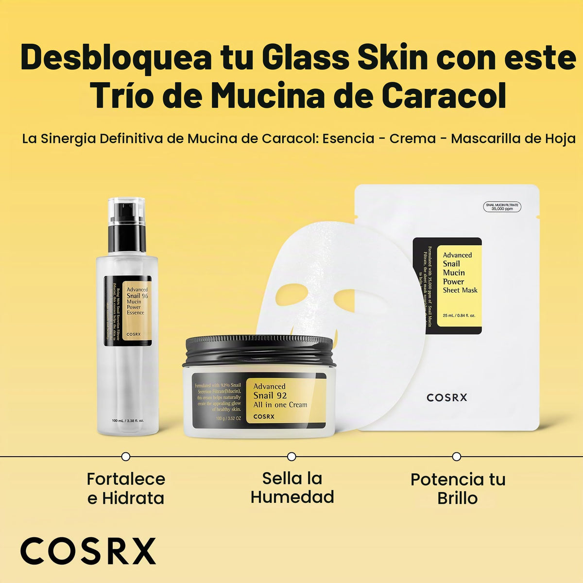 COSRX Máscara avanzada de caracol Mucin con hoja de alimentación de 10 hojas, 35.000 ppm de filtro de secreción de caracol | Cuidado de la piel coreana, hidratante, hidratante