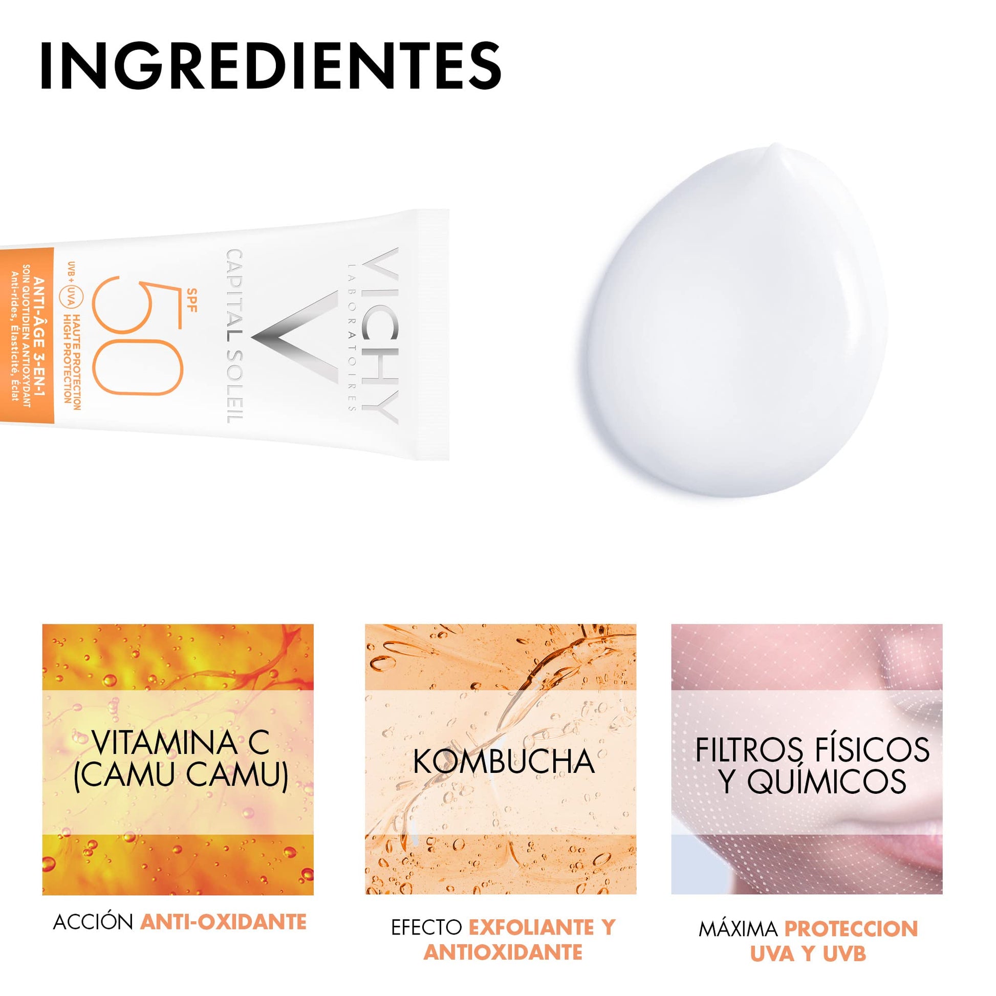 Protector Solar Facial Anti-edad Vichy Toque Seco SPF50 50ml