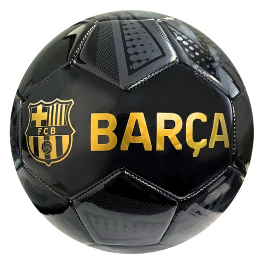Icon Sports - Balón de fútbol Oficial del FC Barcelona, Talla 5 regulación, PVC no tóxico, Arte Pop Negro para Adultos y niños