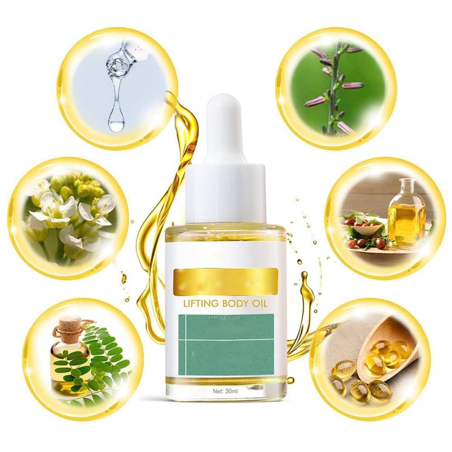 Beauty Women Collagen Lifting Body Oil, Beauty Lady Collagen Lifting Body Oil, Collagen Serum for Face, Neck, Decollete, Upper Arms, Reduces Fine Lines (4Pcs)