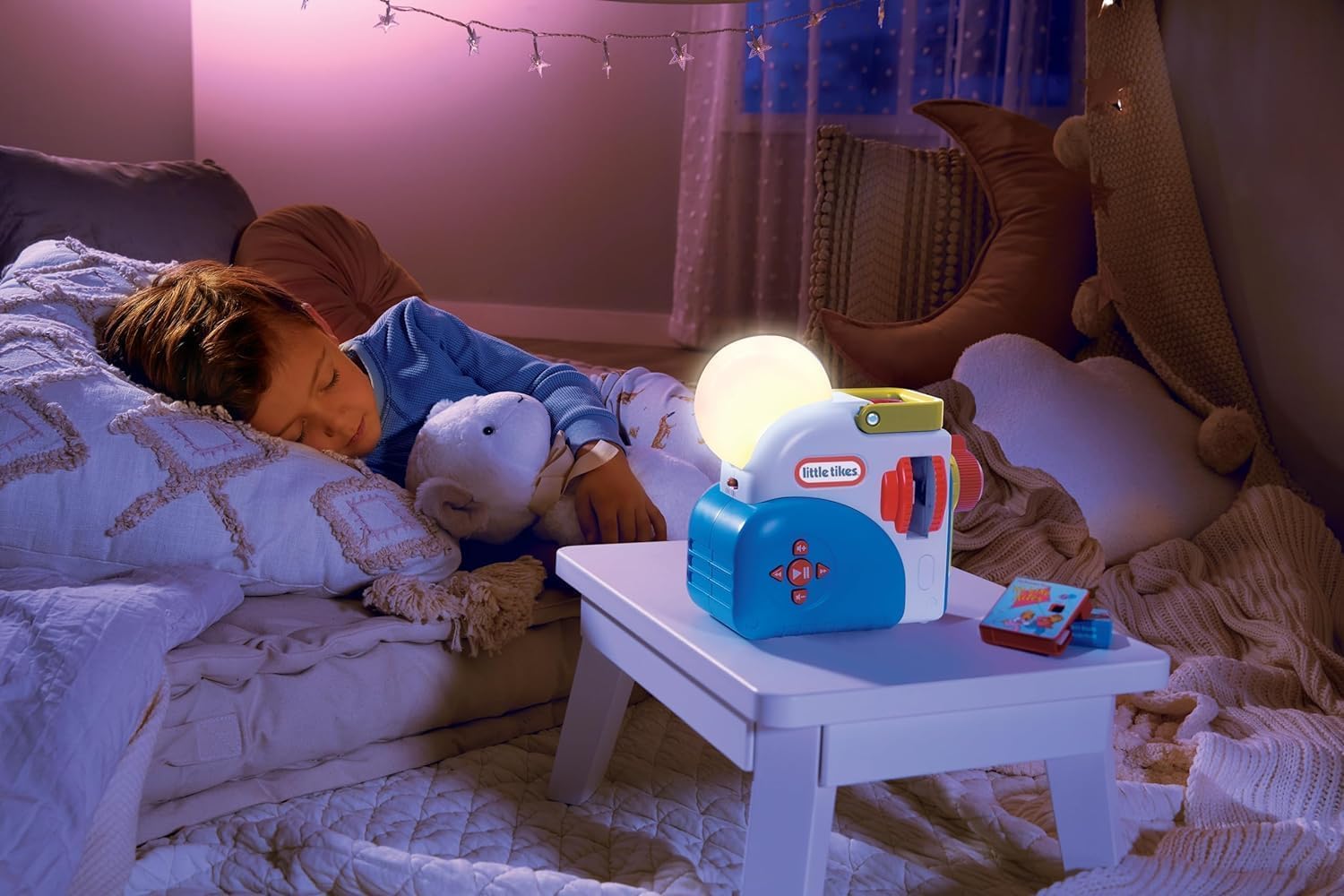 little tikes Story Dream Machine Kit de Inicio con 3 Cuentos de Hadas Clásicos - Proyector de luz, Sonido y Audio para niños - Incluye 3 Cuentos y 1 Personaje - para niñas y niños Mayores de 3 años