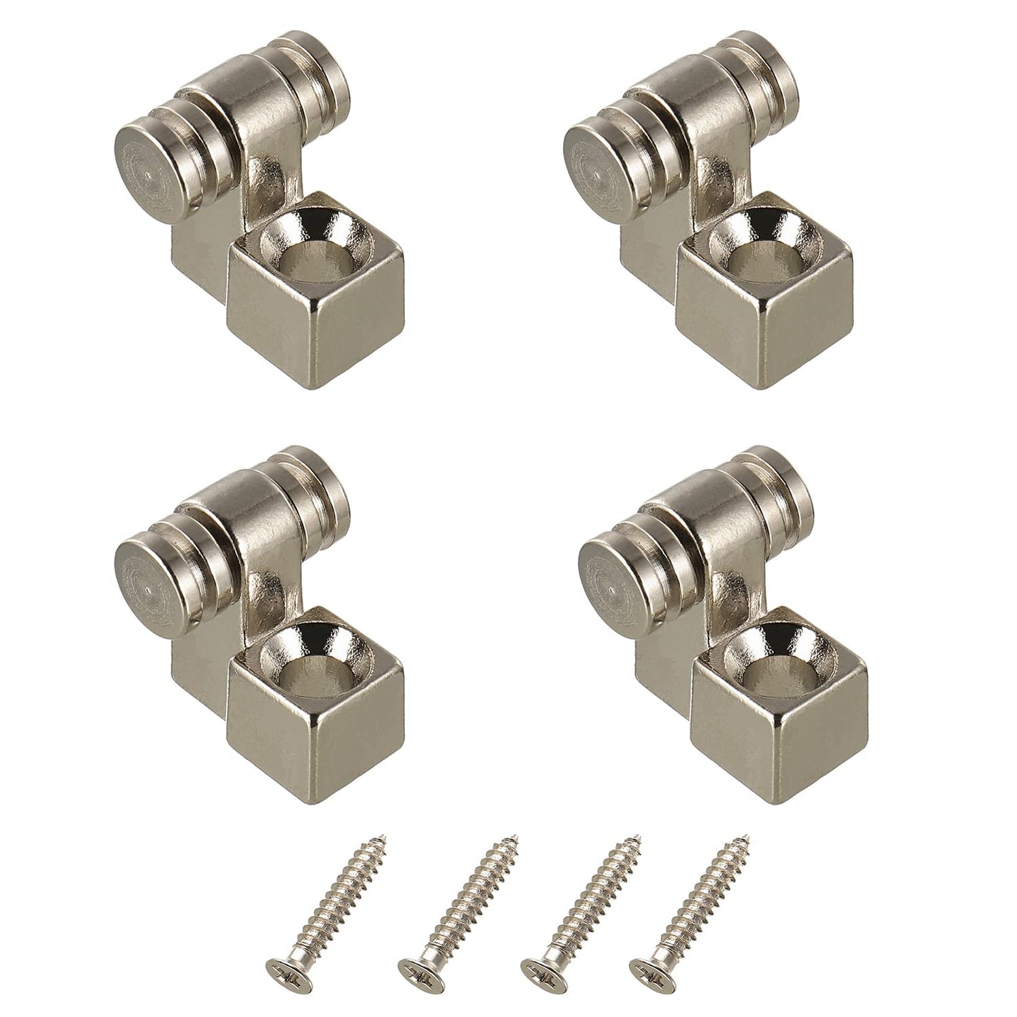 HUAREW Arboles de cuerda de rodillo de guitarra, guías de cuerda de retención para guitarra eléctrica y bajo con tornillo, 4 piezas (cromo)