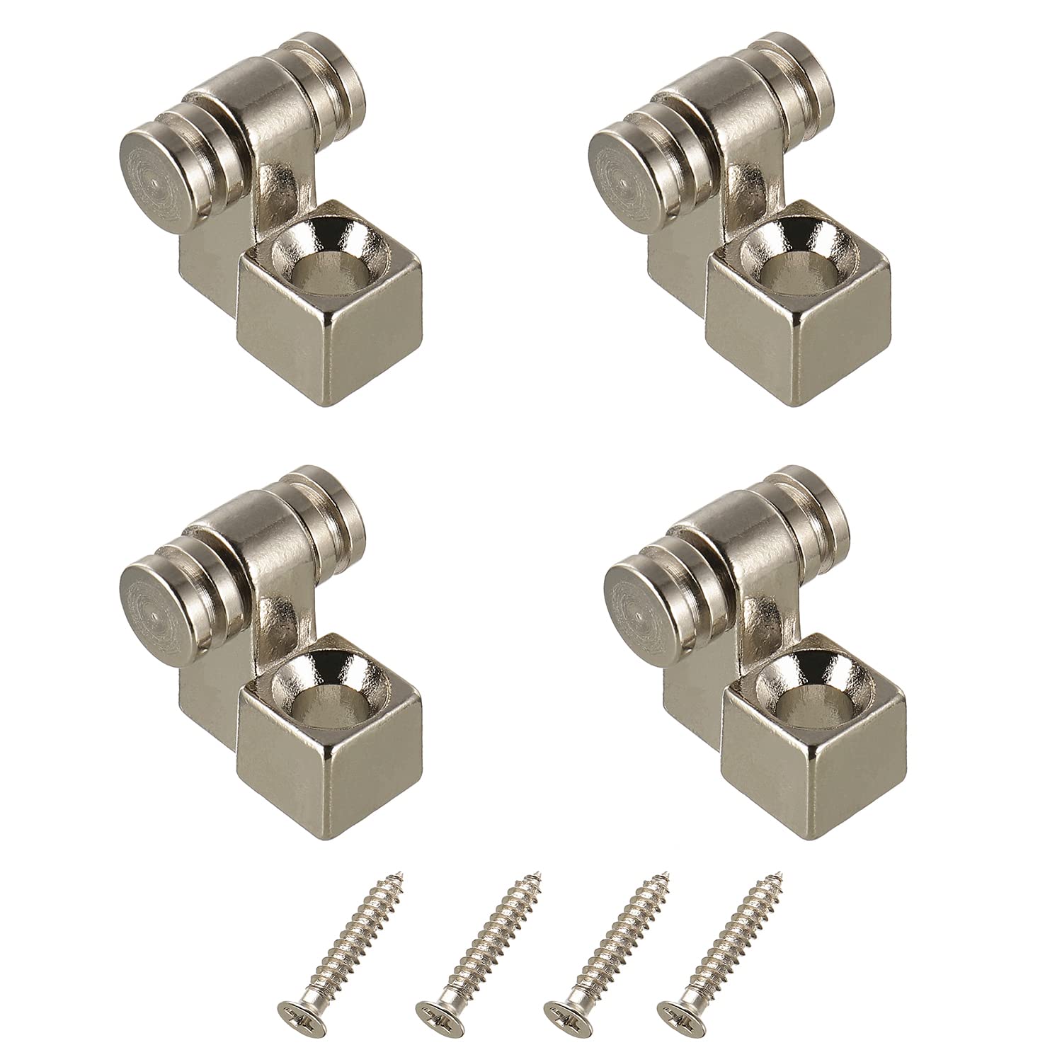 HUAREW Arboles de cuerda de rodillo de guitarra, guías de cuerda de retención para guitarra eléctrica y bajo con tornillo, 4 piezas (cromo)