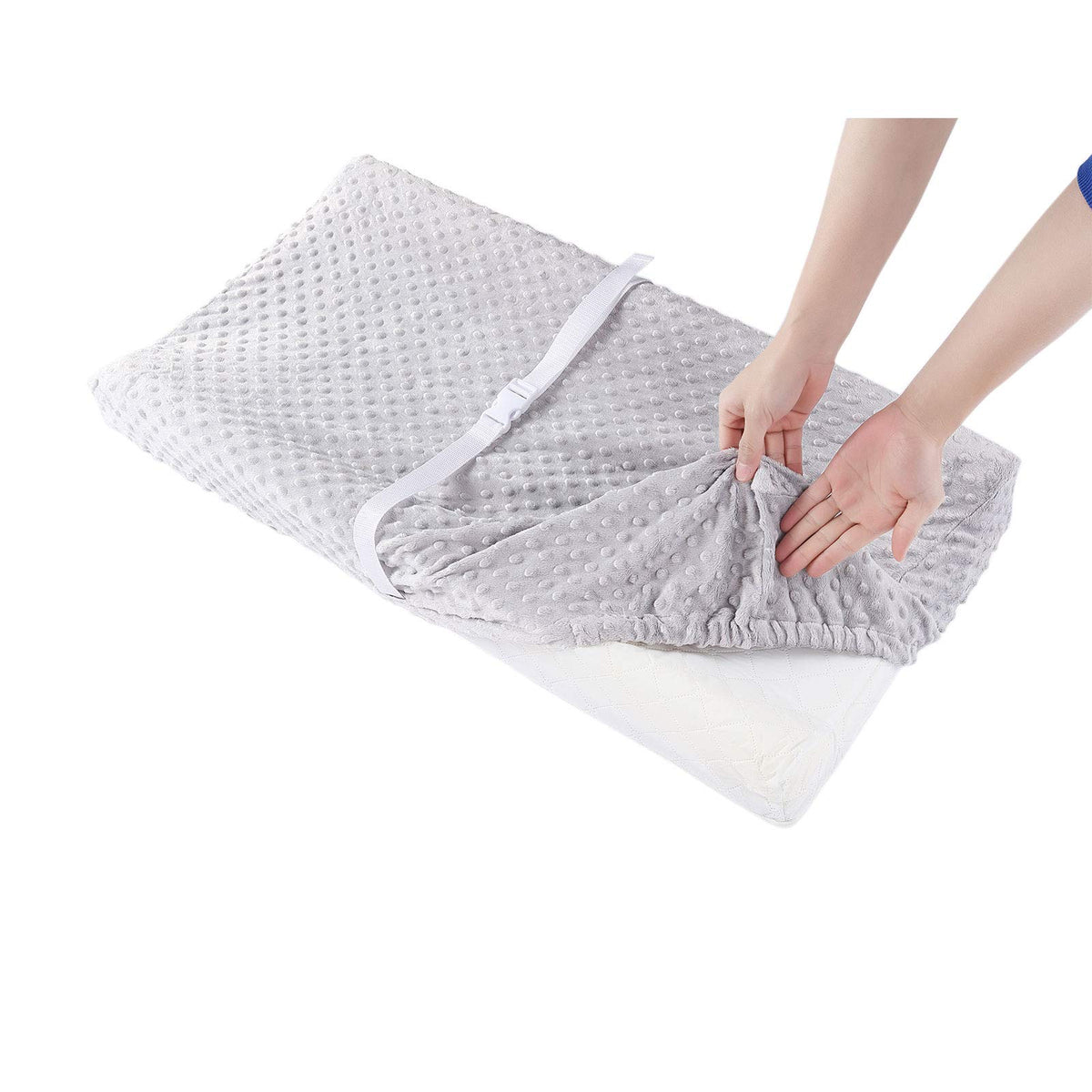 Cambiador de pañales para bebé, ultra suave, funda para cambiador de pañales, 100% algodón, sábanas para cambiar de mesa para bebés y niños, Cambio de cubierta de la almohadilla, Gris