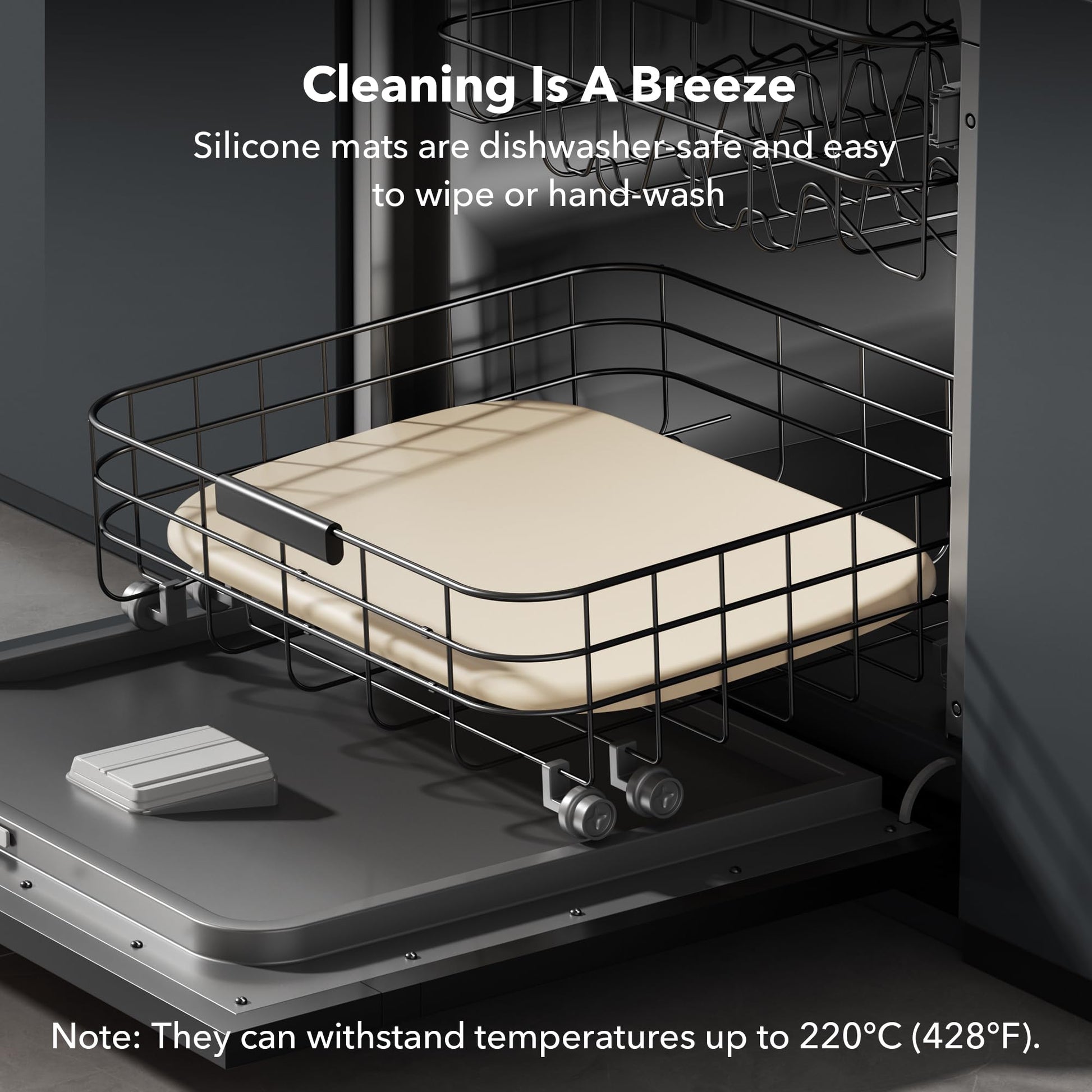 Tapete de Silicona PETLIBRO Negro con Borde Elevado Impermeable para Alimentos y Agua para Gatos