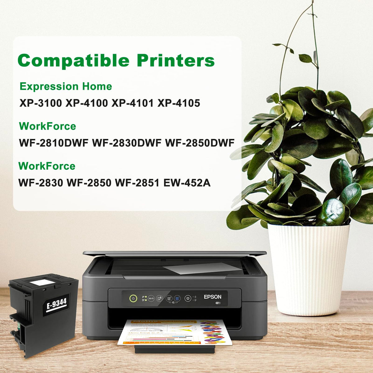Caja de Mantenimiento Dikarsum EWMB3 para Impresora negra compatible con Expression Home y Workforce