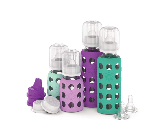 Juego Inicial de 4 Botellas Lifefactory Menta/Lavanda/Col Rizada/Uva/Blanco