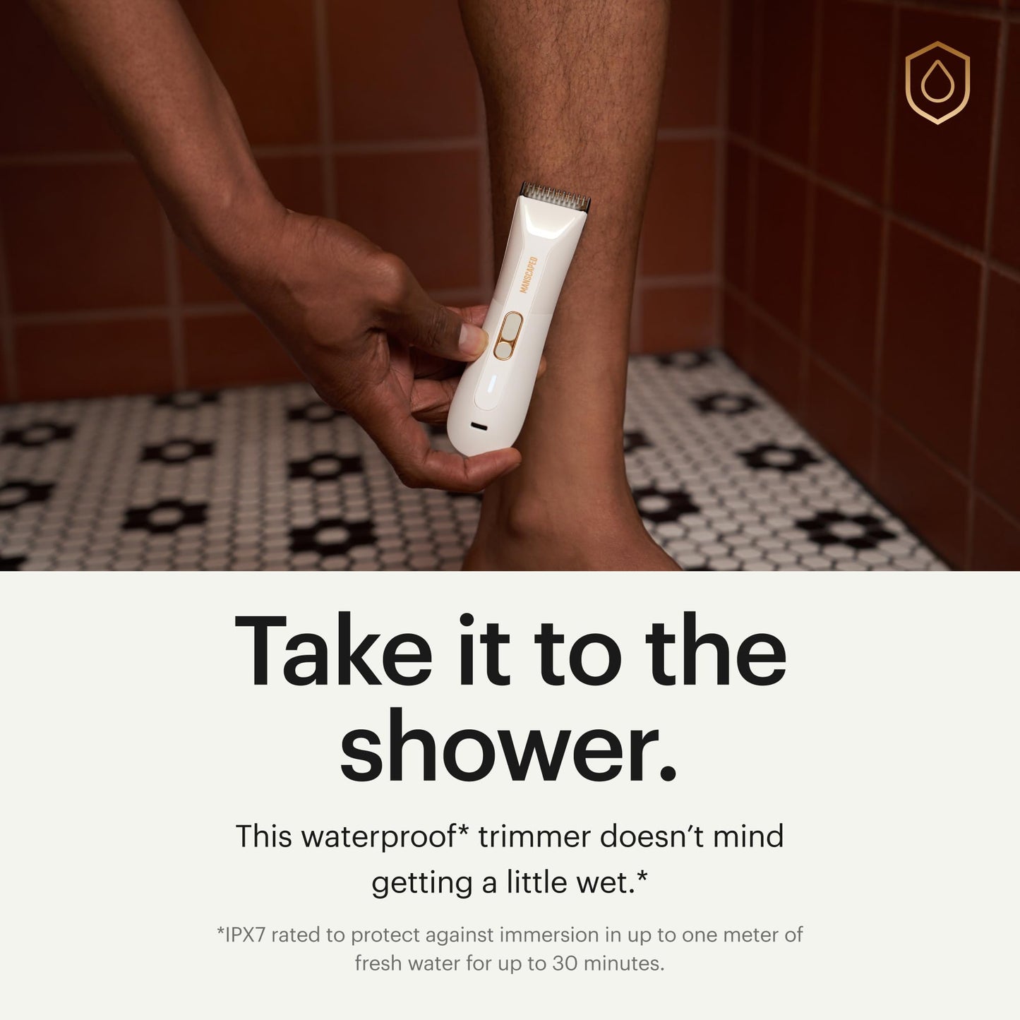 MANSCAPED® Recortadora cuerpo y ingles The Lawn Mower® 5.0 ULTRA, Doble cabezal SkinSafe® para recortado y afeitado, Resistente al agua, recargable por USB-C, Afeitadora íntima para él - Blanco