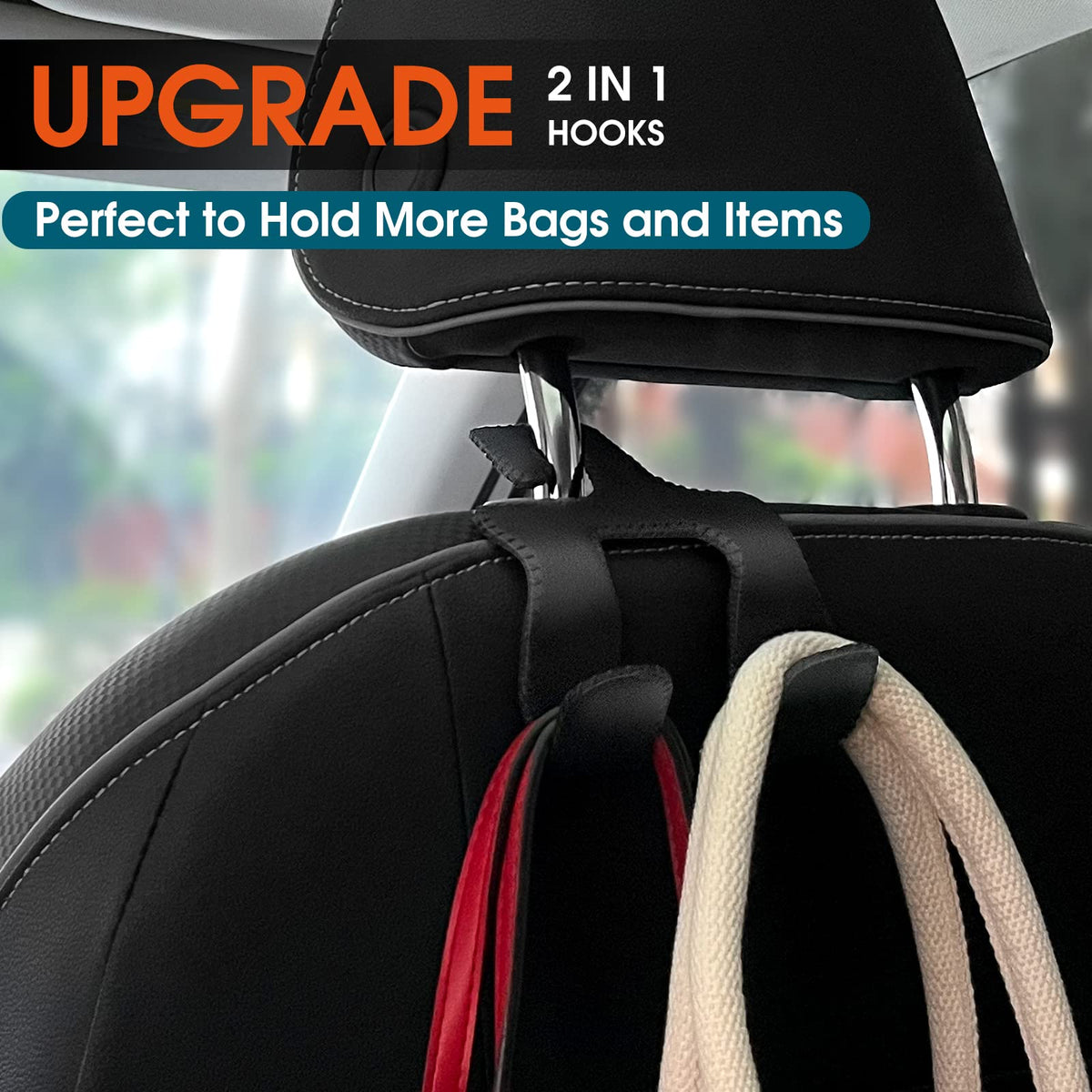 Ganchos para Coche LANVRION Beige de Piel para Asientos Traseros